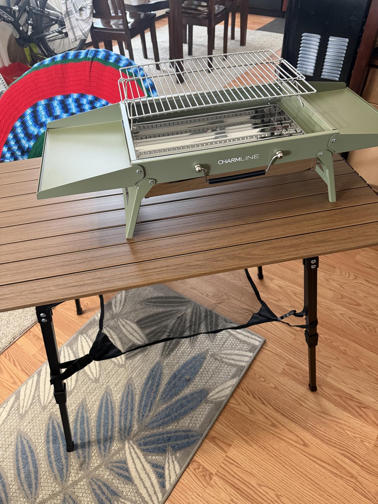 Portal Camping Table Portable Foldable with Adjustable Legs, Aluminum Folding Table Roll Up Table with Carrying Bag for Outdoor, Beach, Picnic, Backyards, BBQ and Party, Silver, Big customer photo 2