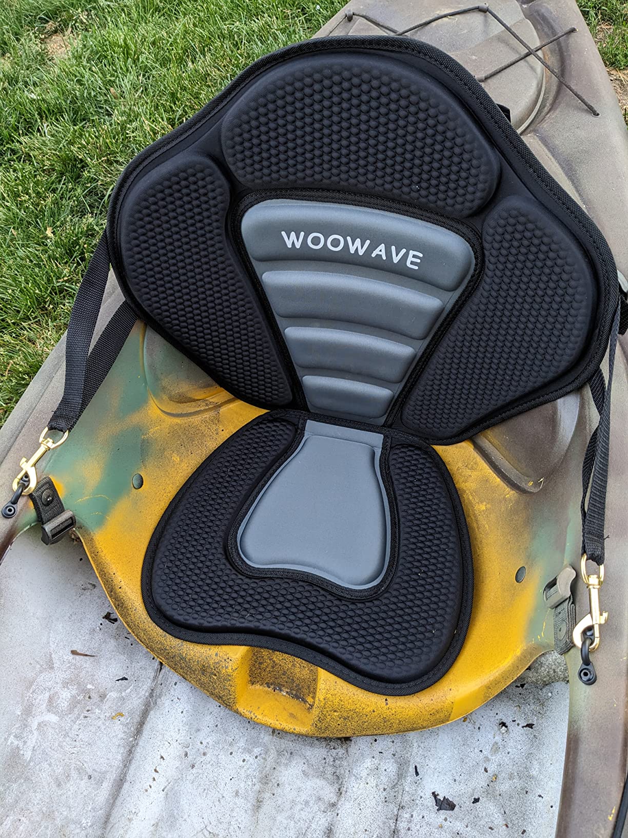 WOOWAVE Kayak Seat Padded Deluxe Paddleboard Seats Adjustable Boat Seat Cushioned Fishing Seat High Back Comfortable Backrest Support for Universal Sit customer photo 2
