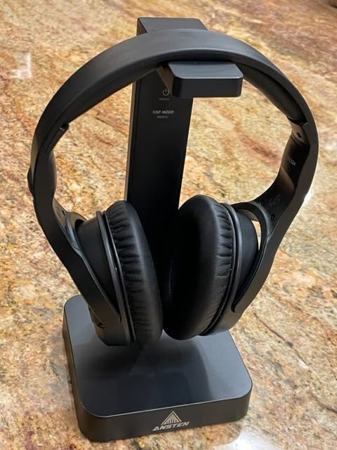 ANSTEN Wireless Headphones for TV Watching with Digital Optical RCA 2.4 GHz RF Transmitter Charging Dock, Over Ear Headset with 3 Audio Modes, 197 FT Wireless Range, 10 Hrs Audio Playtime customer photo 1