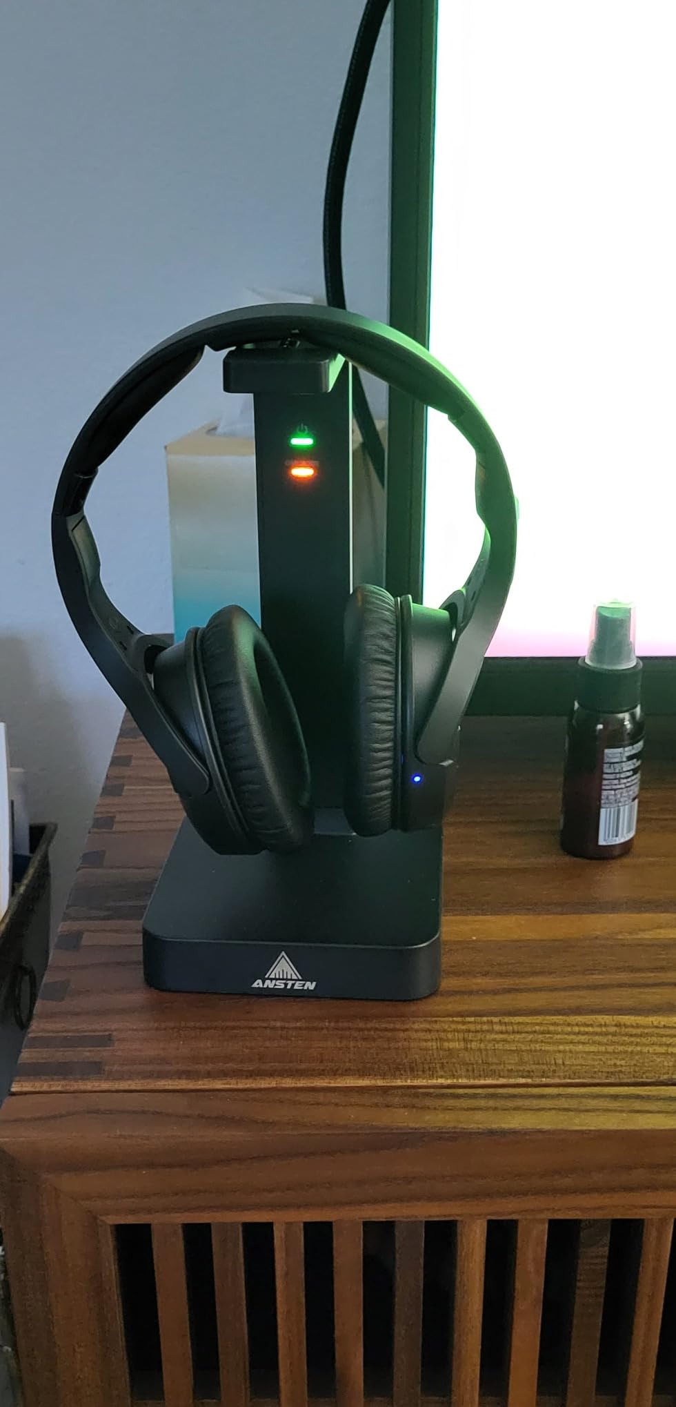 ANSTEN Wireless Headphones for TV Watching with Digital Optical RCA 2.4 GHz RF Transmitter Charging Dock, Over Ear Headset with 3 Audio Modes, 197 FT Wireless Range, 10 Hrs Audio Playtime customer photo 2