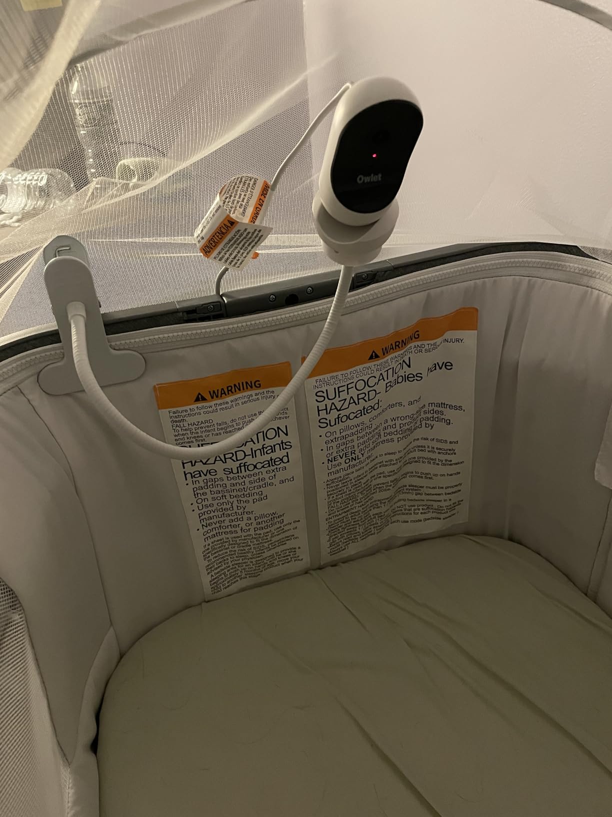 Flexible Clip Mount Compatible with Owlet, Motorola and Other Baby Monitor Camera with 1/4 Threaded Hole Without Tools or Wall Damage - White customer photo 2