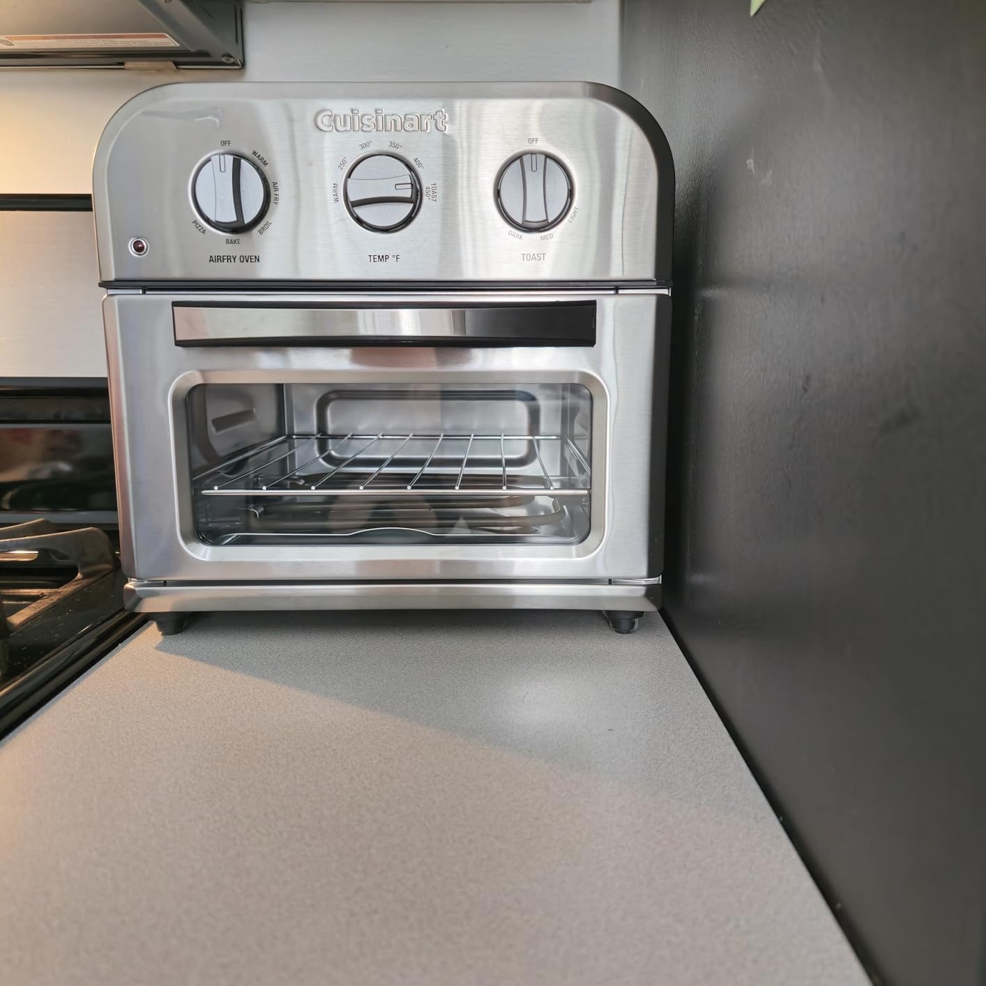 Cuisinart Compact Air Fryer Toaster Oven, Stainless Steel Fryer with 6-in-1 Functions, Adjustable Temperature, Includes Oven Rack, Baking Pan and Air Fry Basket, TOA-26 customer photo 2