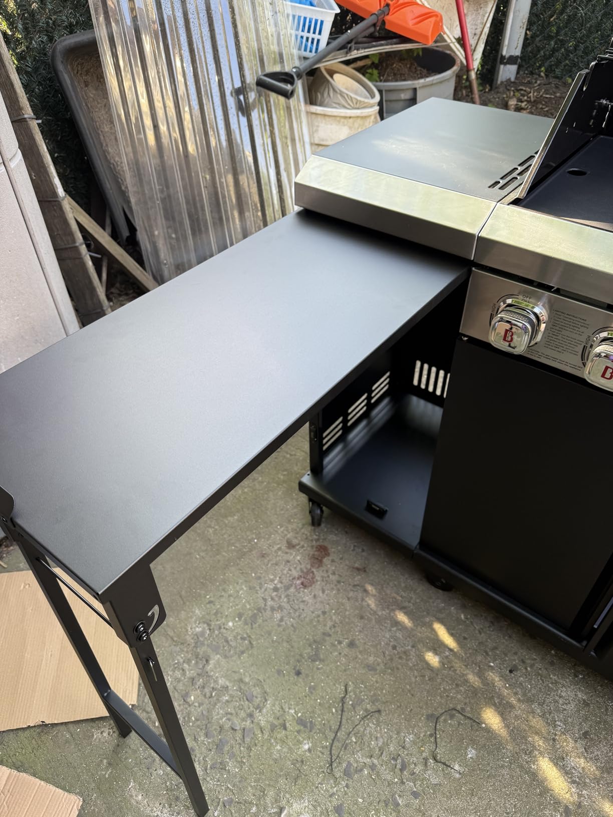 Brand-Man 6-Burner Gas Outdoor Kitchen Grill Island with Side Burner - 72,000 BTU Stainless Steel BBQ Grill Station with Storage Cabinets, Fold-out Prep Table, LPG/NG Convertible, Gray customer photo 2