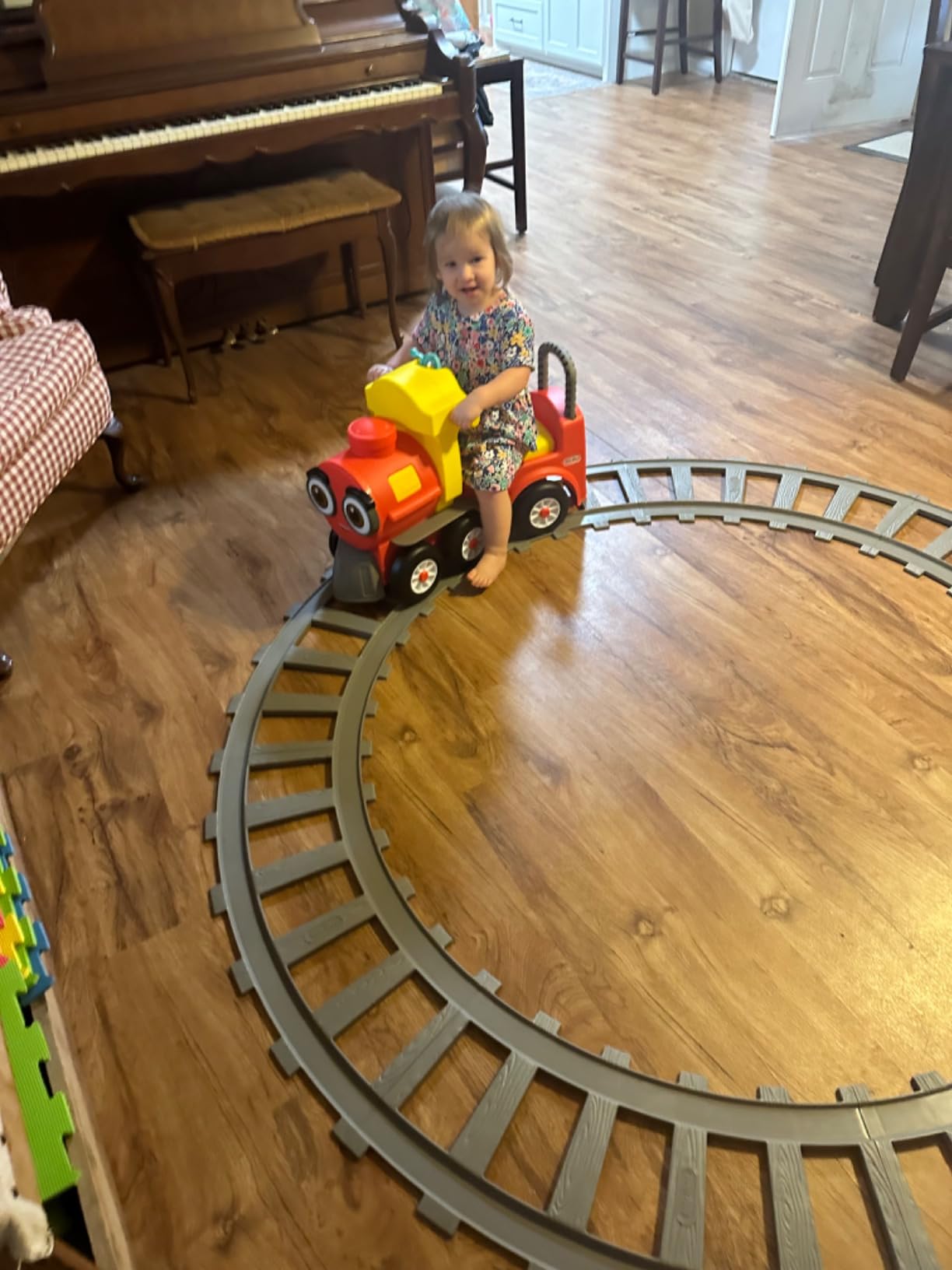 Little Tikes Cozy Train Scoot Ride-On with Track, Under Seat Storage and Working Bell for Indoor & Outdoor Train Themed Play for Preschool Kids, Boys, Girls Ages 1-5 Years customer photo 1