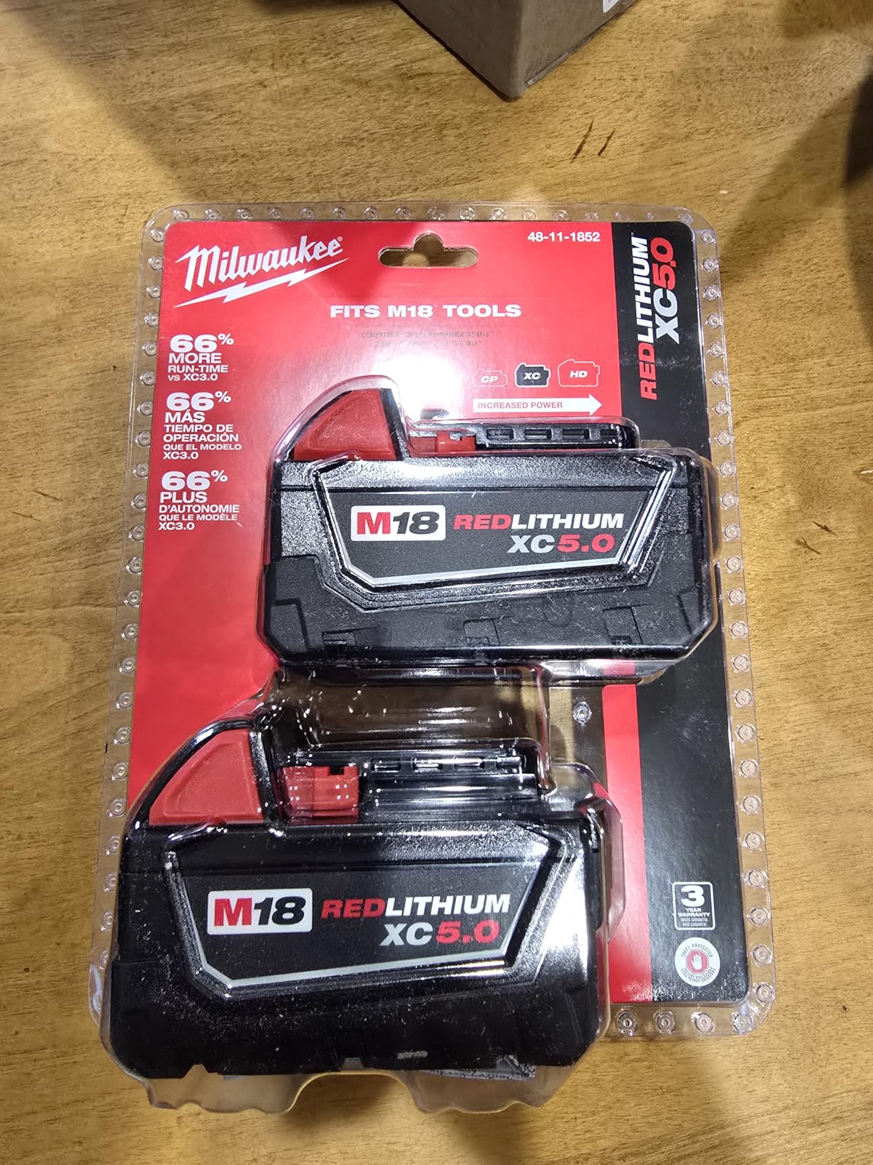 Milwaukee M18 REDLITHIUM XC 5.0Ah Extended Capacity Battery Pack (2 Pack) customer photo 1