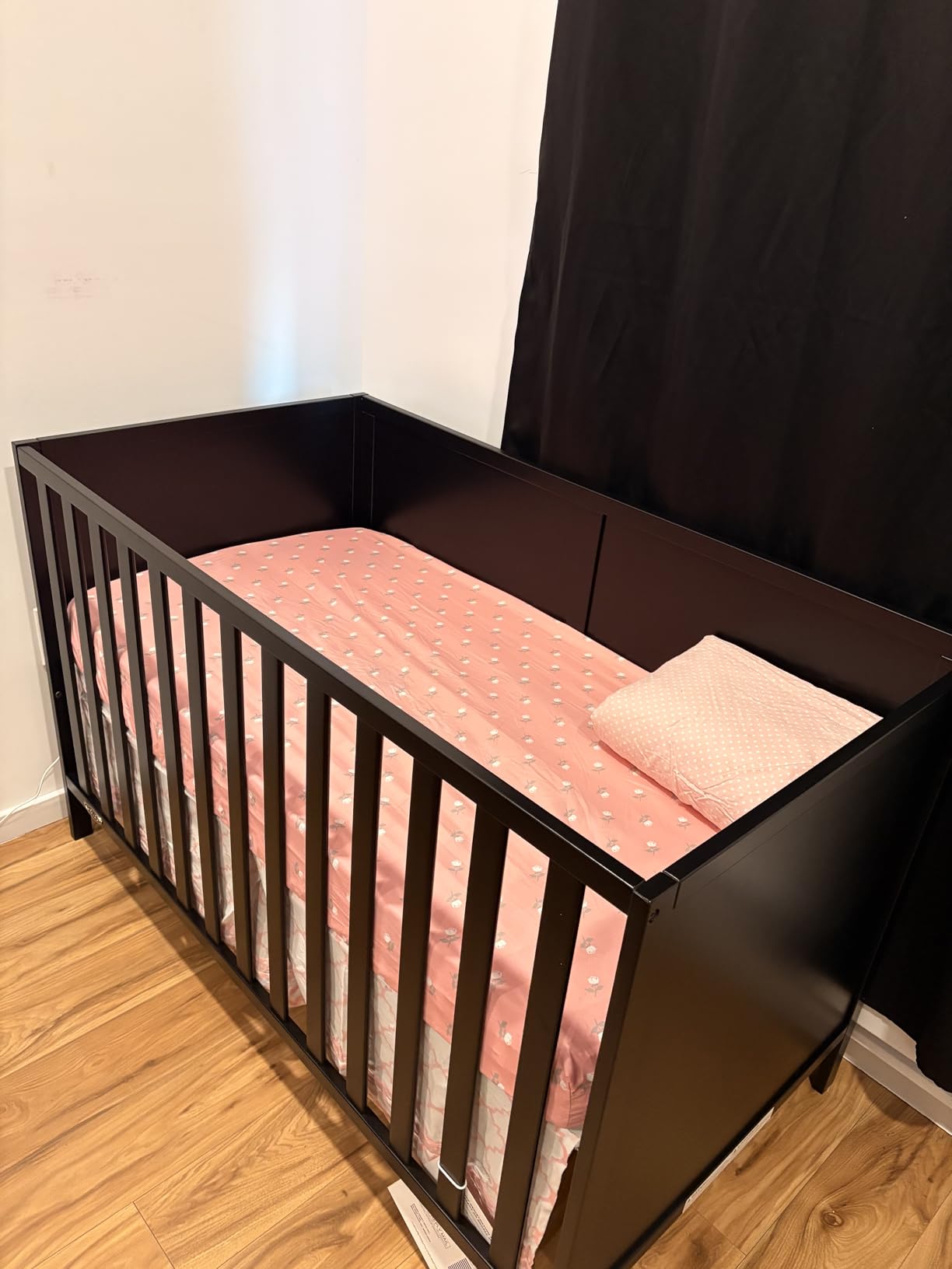 Graco Theo 3-in-1 Convertible Baby Crib - GREENGUARD Gold Certified, Converts to Toddler Bed & Daybed, Fits Standard Full-Size Baby Crib Mattress, 4 Adjustable Mattress Heights (White) customer photo 1