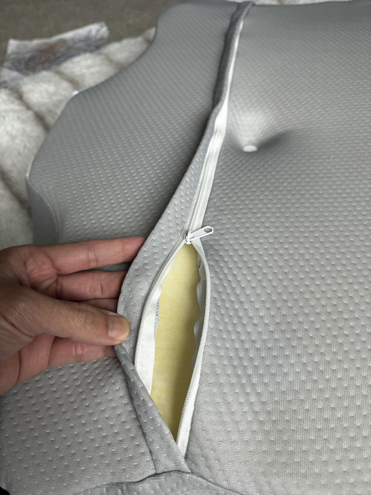 DONAMA Cervical Pillow for Neck and Shoulder, Contour Memory Foam Pillow, Ergonomic Neck Support Pillow for Side Back Stomach Sleepers with Pillowcase customer photo 2