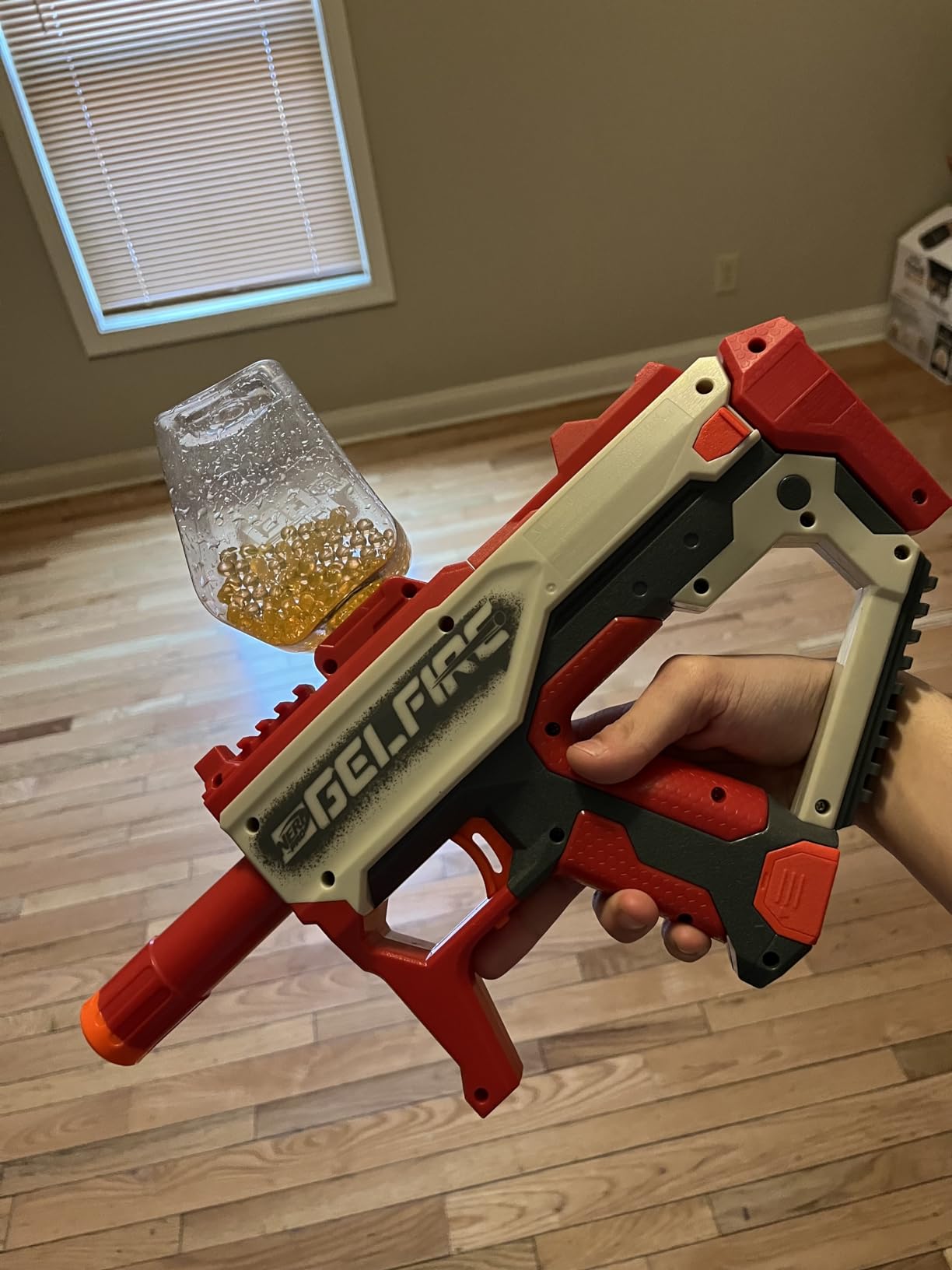 Nerf Pro Gelfire Mythic Full Auto Blaster & 10,000 Gelfire Rounds, 800 Round Hopper, Rechargeable Battery, Eyewear, Ages 14 & Up customer photo 2