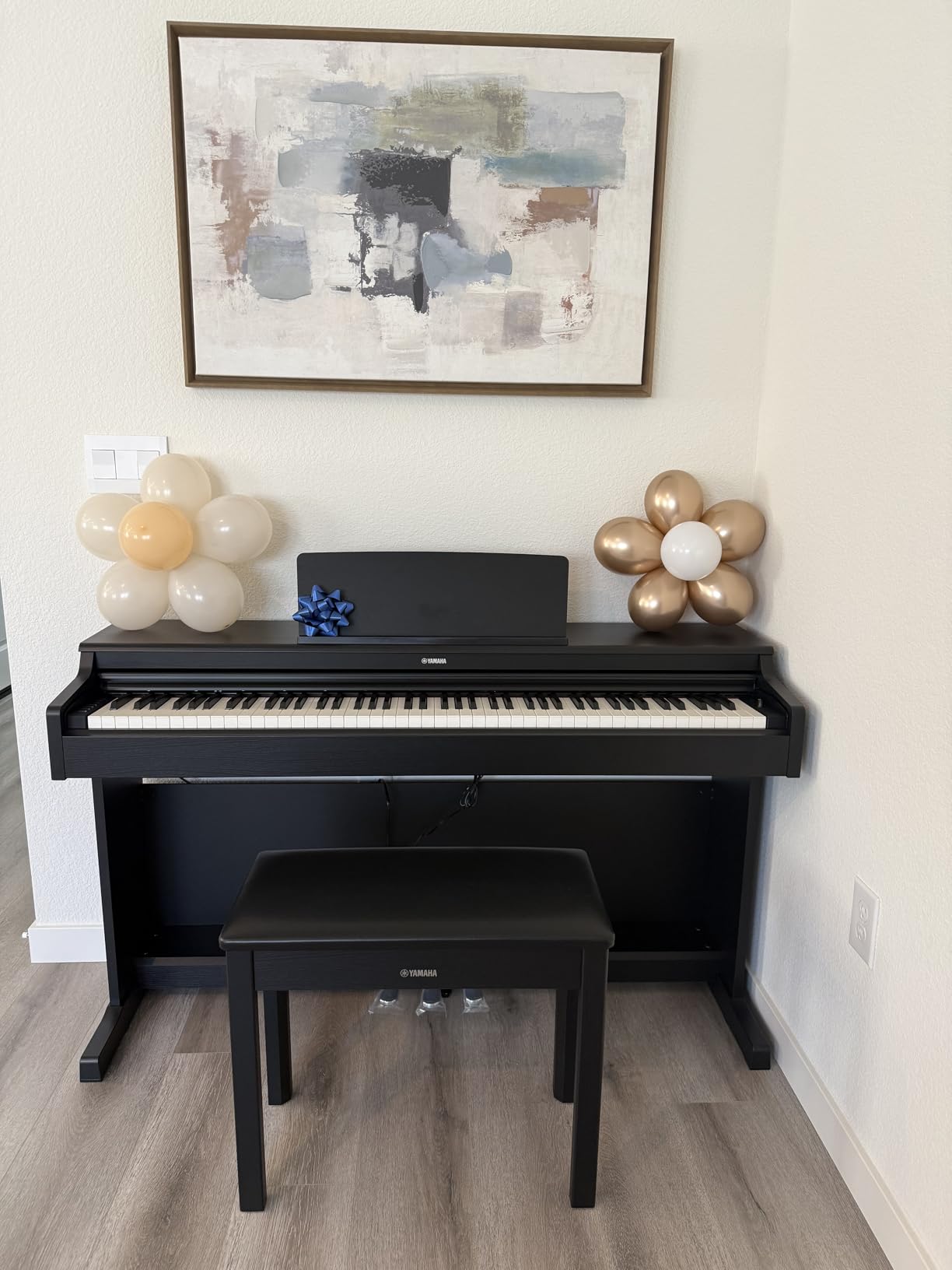 Yamaha Arius Series 88-Key Weighted Action Upright Digital Piano for Beginner and Intermediate Players, Dynamic Response, Grand Piano Sound, 3-pedal Unit, Bench Included, Rosewood YDP105R customer photo 2