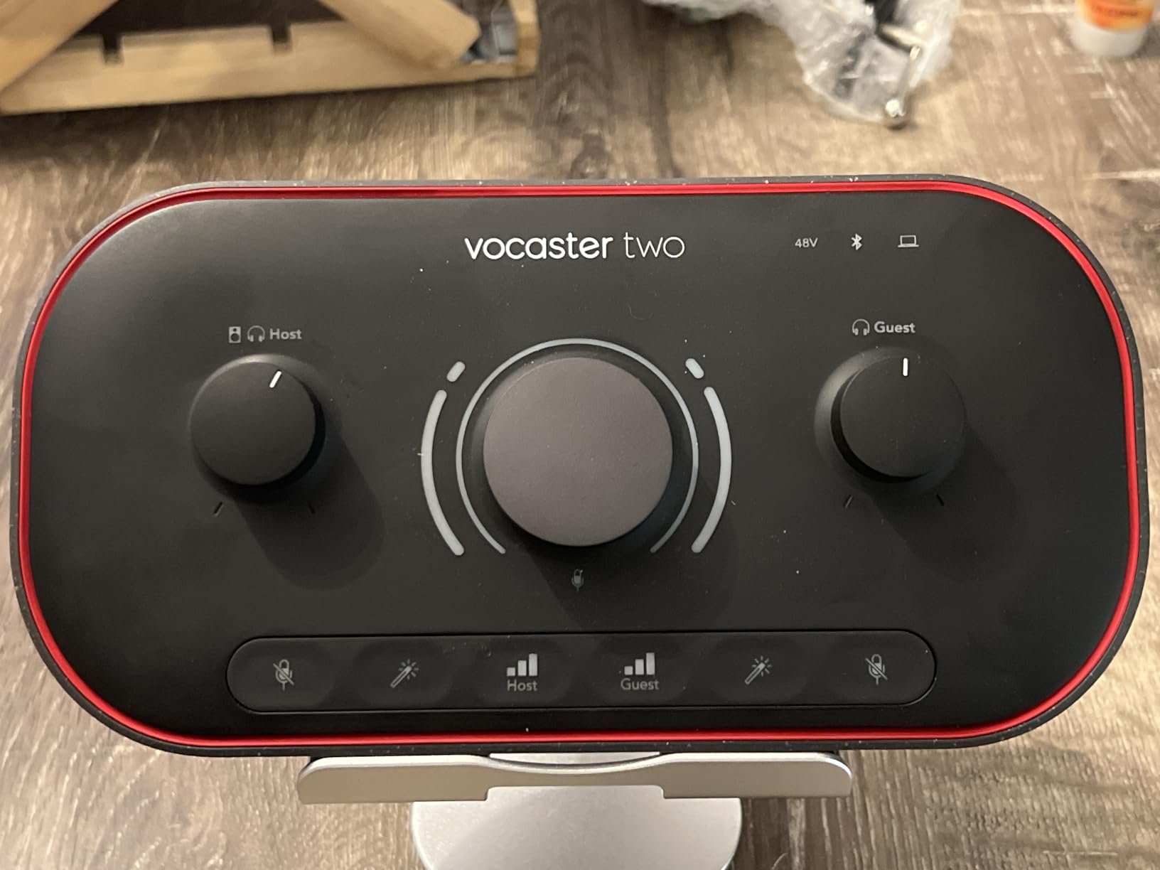 Focusrite Vocaster Two - Podcasting Interface for Recording Host and Guest. 2 Mic Inputs and Headphone Outputs, with Auto Gain, Enhance, and Mute. Small, Lightweight, and Powered by Computer customer photo 1