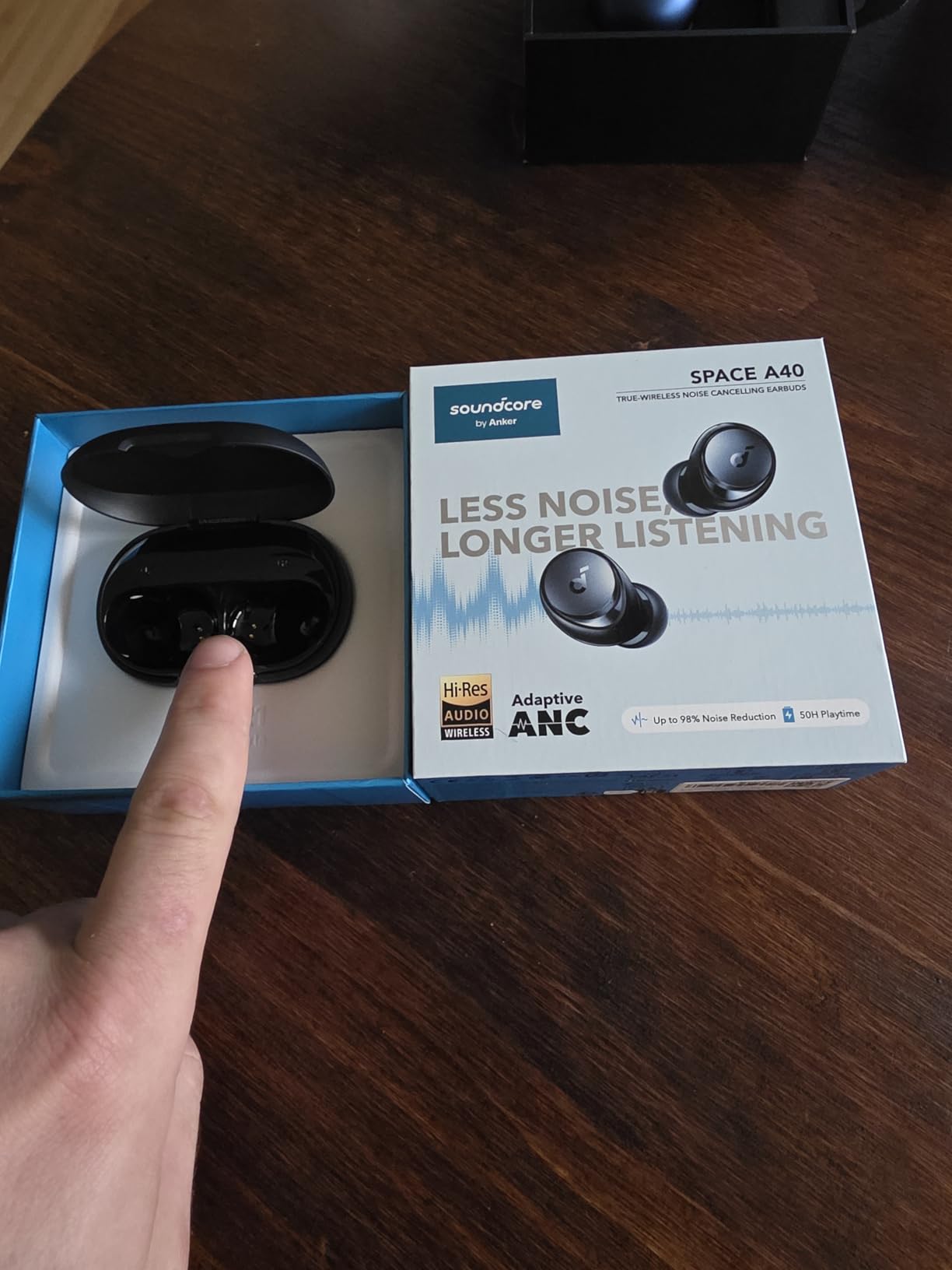 Soundcore by Anker Space A40 Adaptive Active Noise Cancelling Earbuds | Reduce Noise by Up to 98%, Ultra Long 50H Playtime, 10H Single Playtime, Hi-Res Sound, Comfortable Fit, Wireless Charge customer photo 1