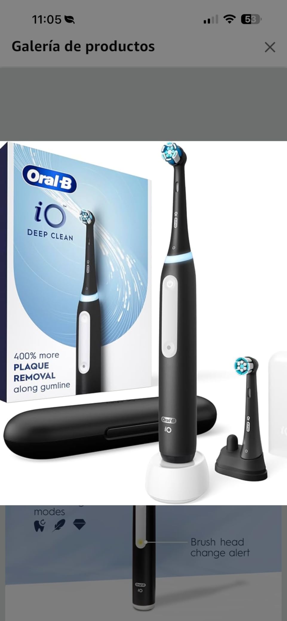 Oral-B Rechargeable Electric Toothbrush, iO3 Limited Deep Clean, 3 Cleaning Modes, Visual Pressure Sensor, White customer photo 1