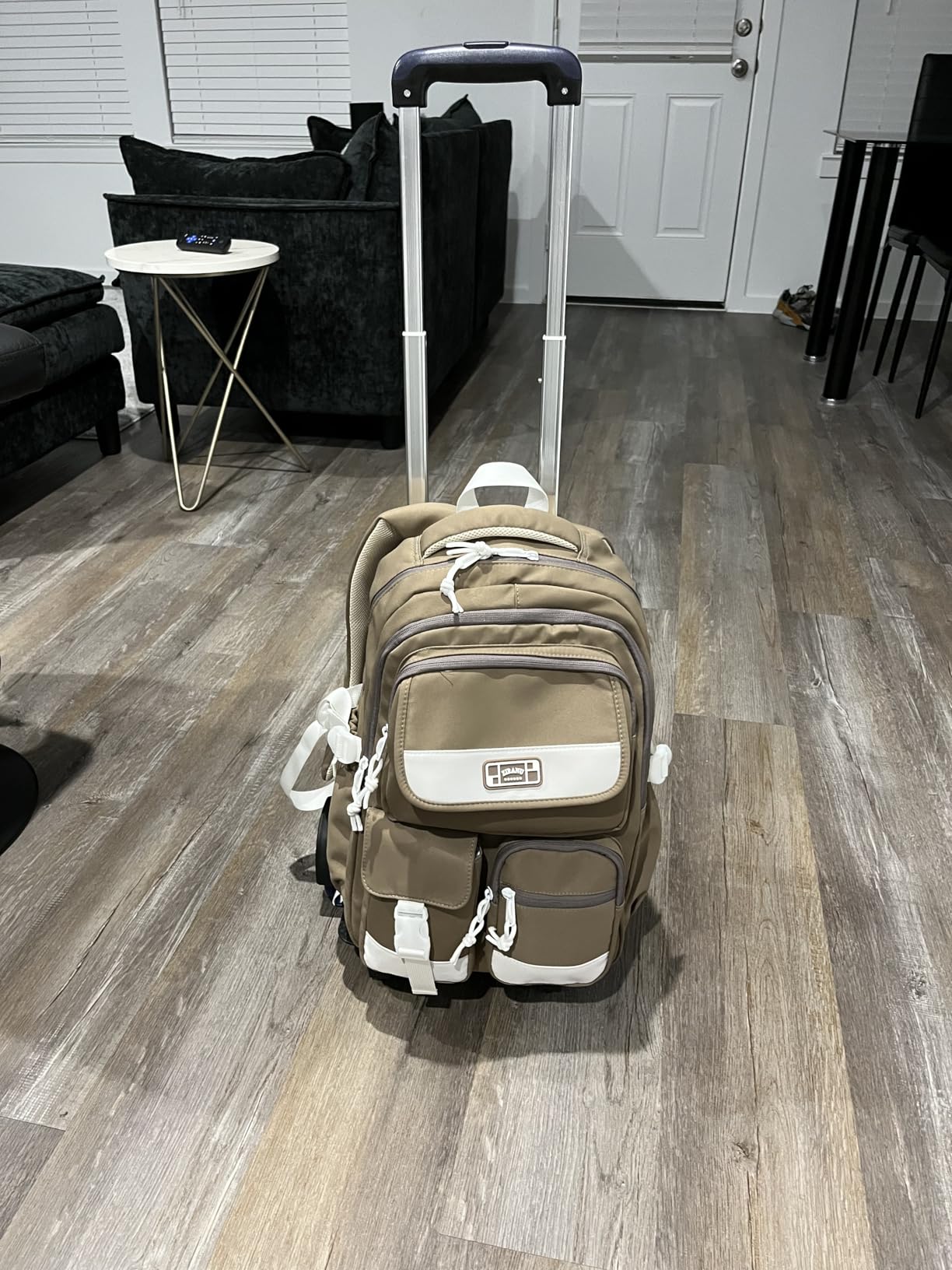 Solid Color Girls Rolling Backpack with Wheels Schoolbag Elementary School Student Trolley Daypack customer photo 1