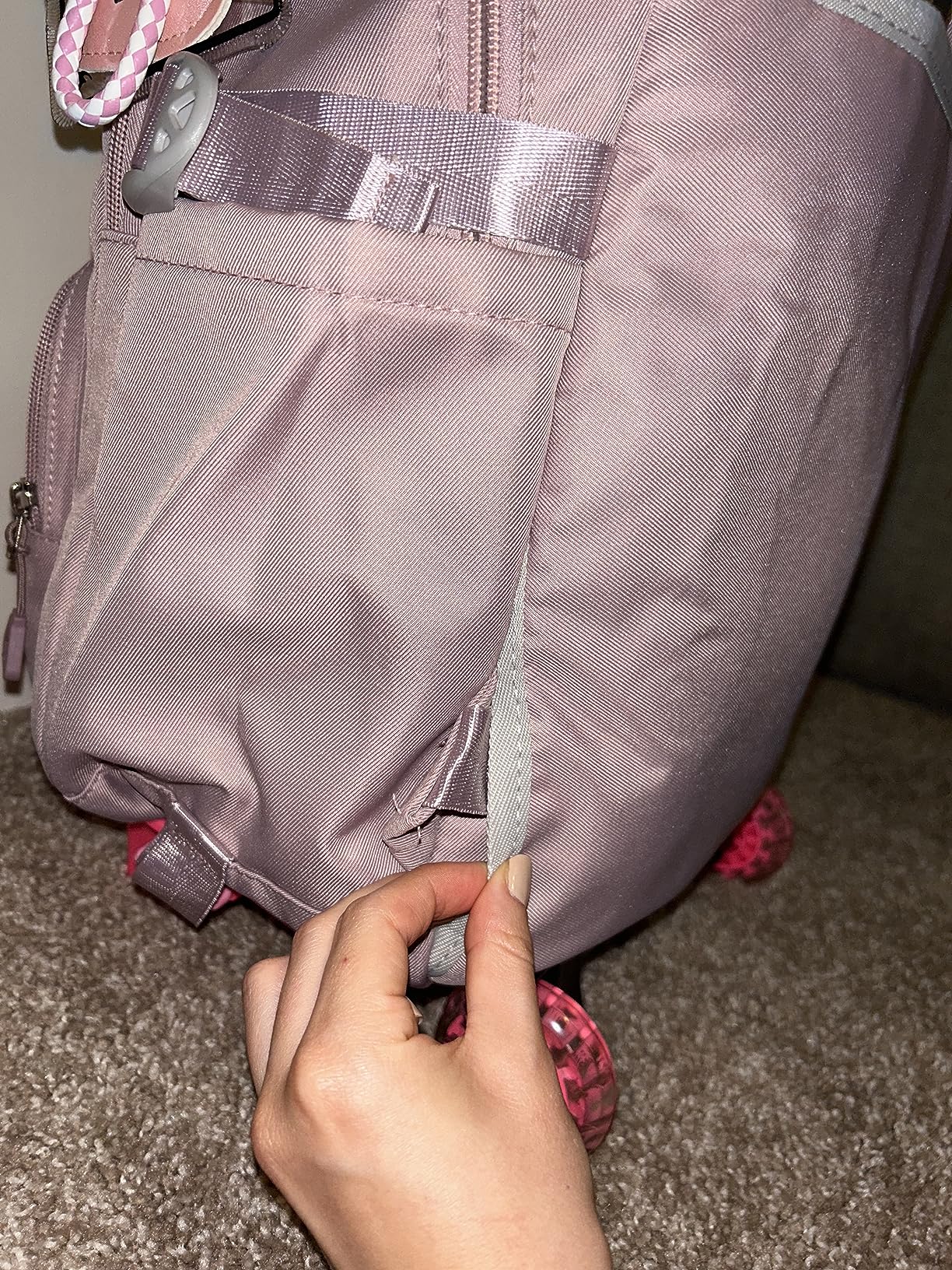 Solid Color Girls Rolling Backpack with Wheels Schoolbag Elementary School Student Trolley Daypack customer photo 2