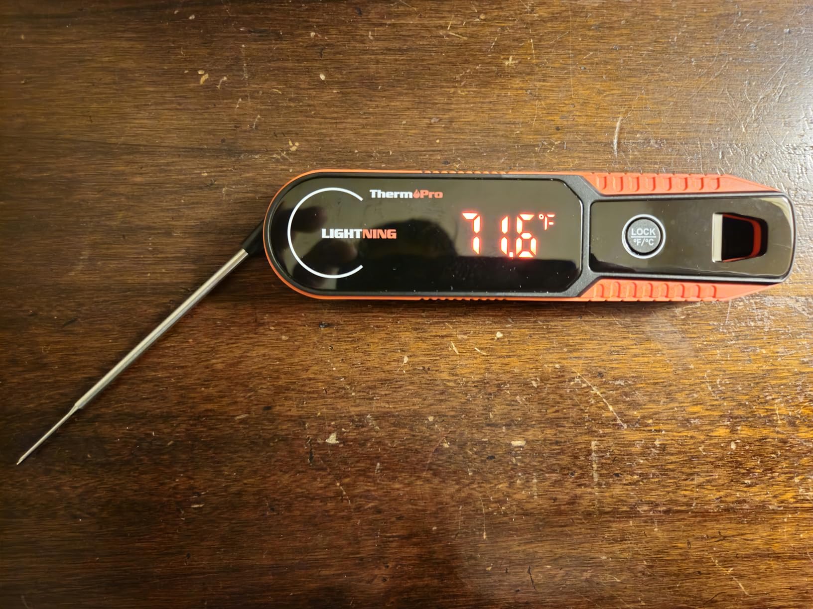 TempPro Lightning 1 Sec Instant Read Meat Thermometer, Kitchen Food Thermometer with 180° Rotating Display, IP67 Waterproof Cooking Thermometers for Deep Fry Smoker Grill BBQ(Previously ThermoPro) customer photo 2