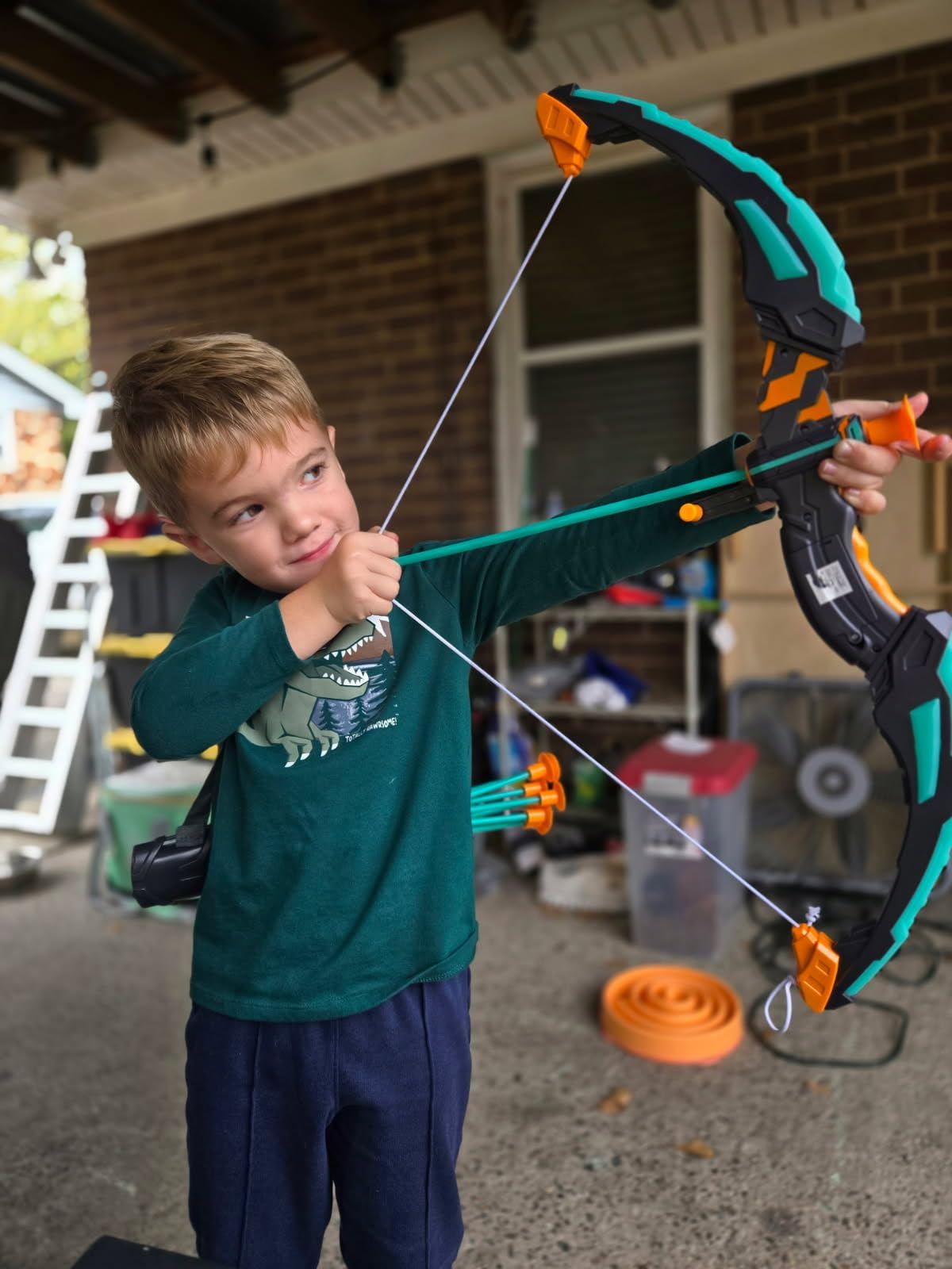 JOYIN Kids Bow and Arrow Set, LED Light Up Archery Toy Set with 9 Suction Cup Arrows, Target & Arrow Case customer photo 1