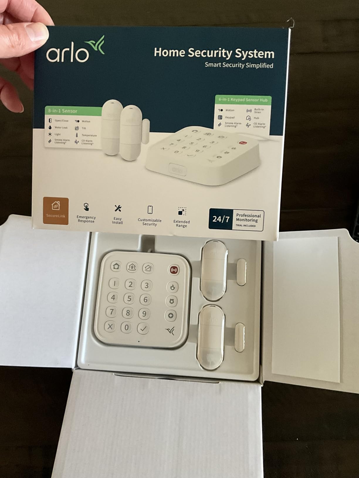 Abode Home Security System - Wired Keypad Sensor Hub, (2) 8-in-1 Sensors, 24/7 Professional Monitoring - No Contract Required, DIY Installation, Alarm System for Home Security - SS1201, White customer photo 1