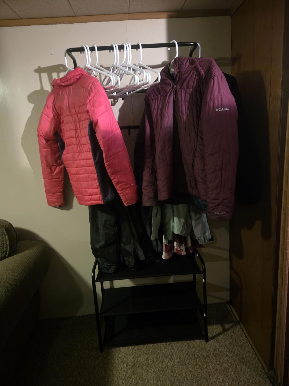 Simple Houseware Coat Rack with Storage Shelf, Freestanding Hall Tree with Hooks for Entryway, Bedroom, Office, Black Metal Clothes Hanger Stand for Coats, Hats, Jackets, Bags - Black customer photo 2