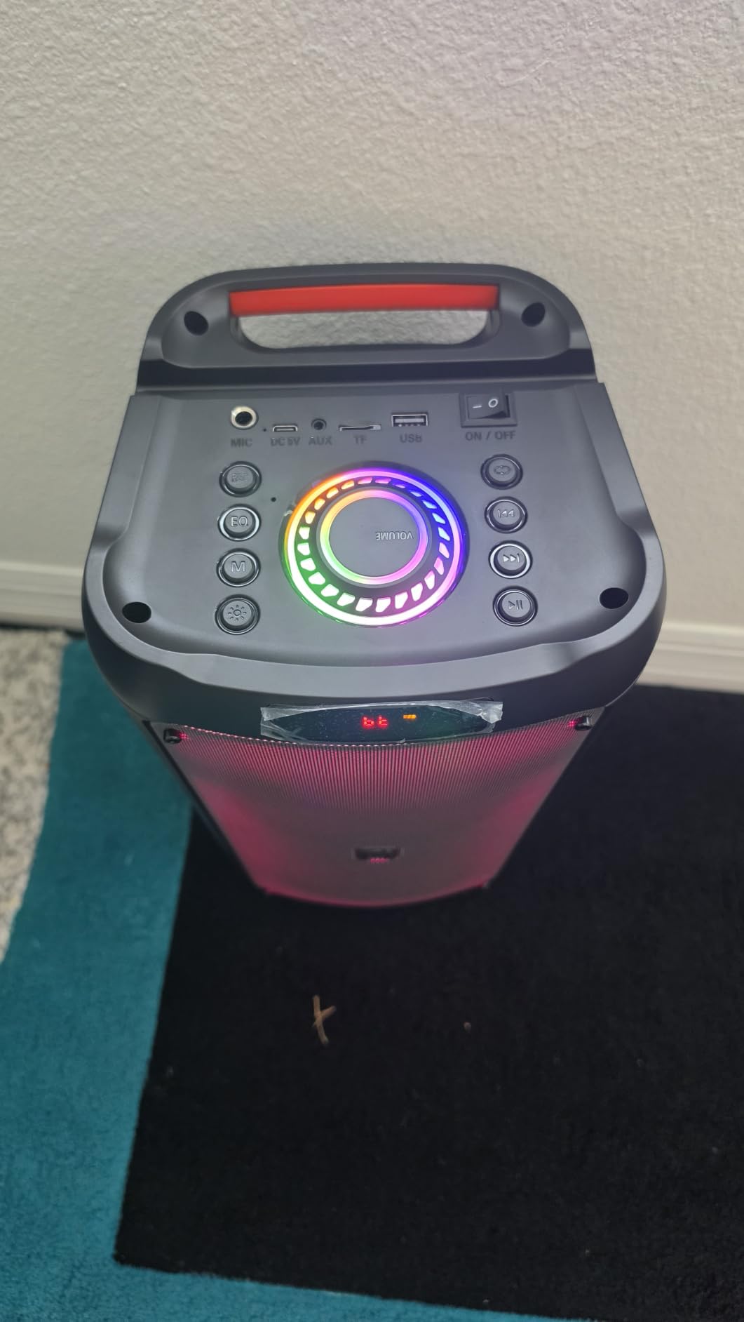 HWWR Karaoke Machine with 2 Wireless Microphones, Portable Bluetooth Speaker for Adults, Big Party PA System with Disco Lights for Gatherings, Support TWS/TF Card/USB/AUX/TVs Connected, Stage Monitors customer photo 1