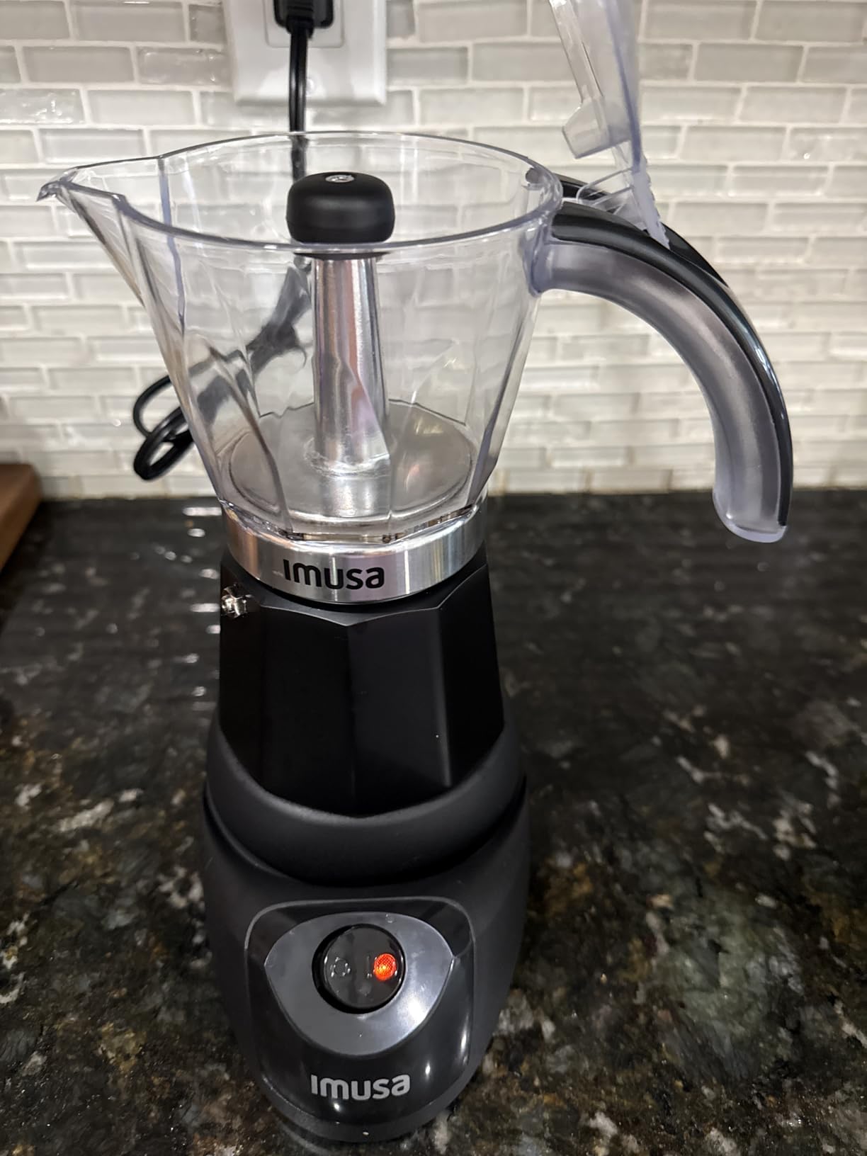 IMUSA 6 or 3 Cup Electric Espresso Maker with Cool-touch Handle, Black, Bare Cast Aluminum Finish, Detachable Cool-Touch Base customer photo 2