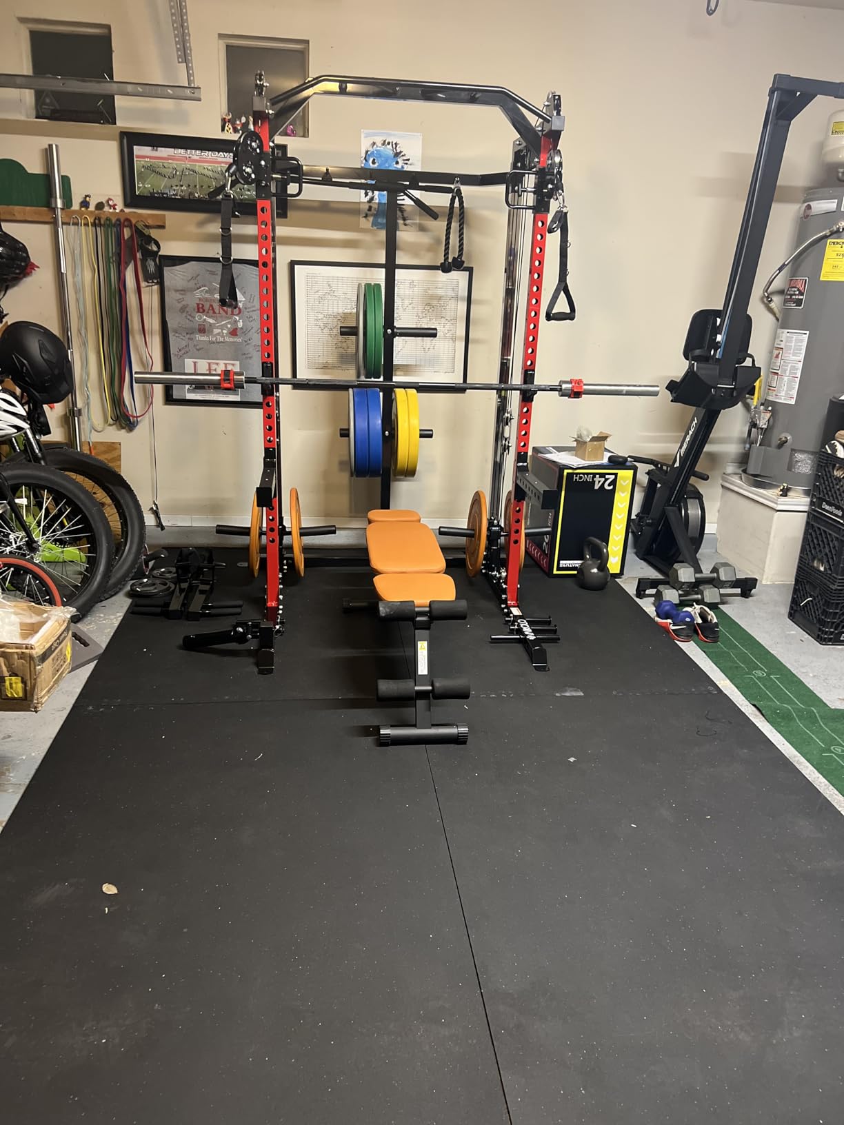 Mikolo Power Cage, 2000LB Power Rack with Independent Dual Pulley System, Multi-Function Home Gym Workout Machine for Cable Crossover (Aluminum Pulleys) customer photo 1