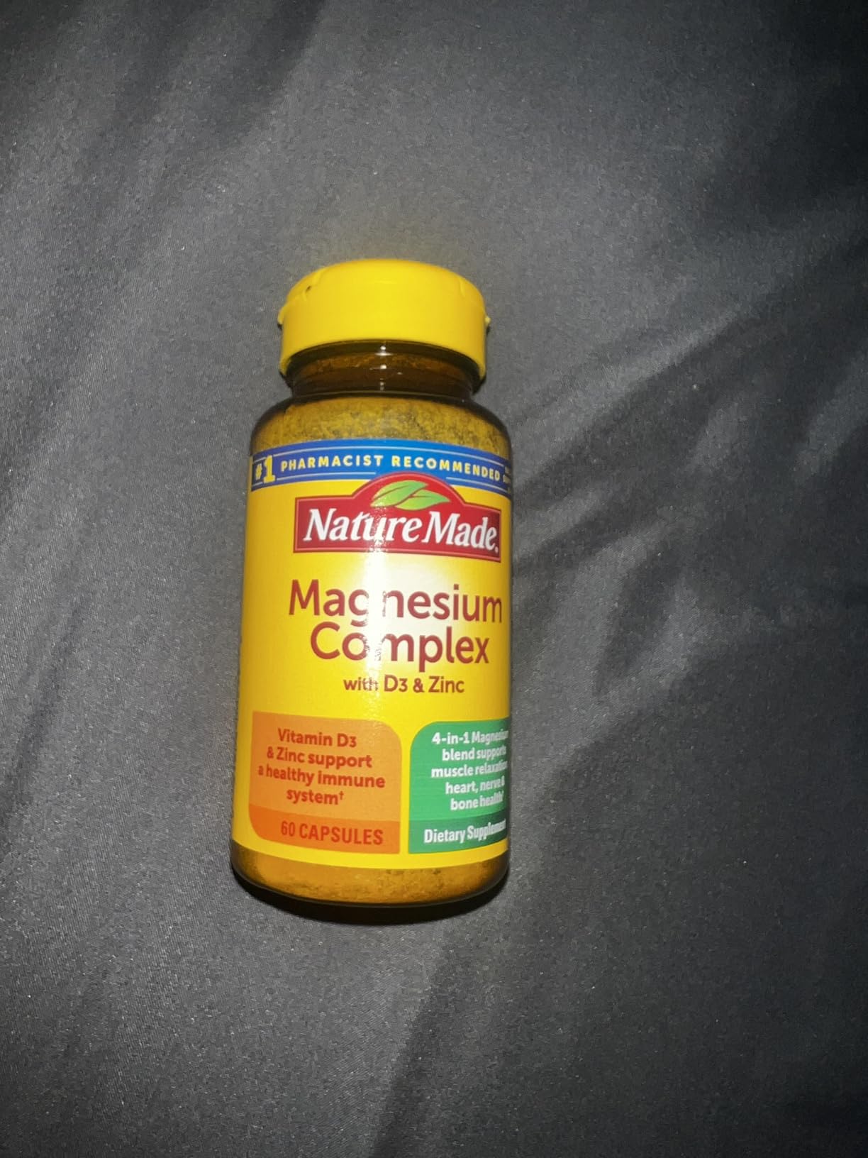 Nature Made Magnesium Complex Supplement with Vitamin D & Zinc for Immune Support, Magnesium Glycinate, Malate, Citrate & Oxide, 60 Capsules, 30 Day Supply customer photo 1