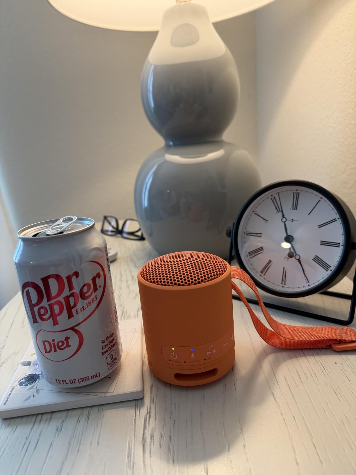 Sony SRS-XB100 Wireless Bluetooth Portable Lightweight Super-Compact Travel Speaker, Durable IP67 Waterproof & Dustproof Shower Speaker, 16 Hour Battery, Versatile Strap, & Hands-free Calling, Orange customer photo 1