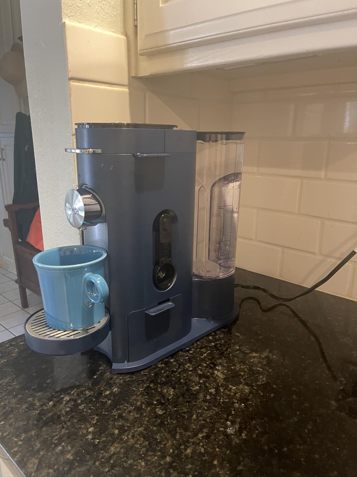 Pods & Grounds Single-Serve Coffee Maker, K-Cup Pod Compatible, Brews Grounds, Compact Design, 56-oz. Reservoir, 6-oz. Cup to 24-oz. Travel Mug Brew Sizes, Iced Coffee Maker, Stone, PB041ST customer photo 1