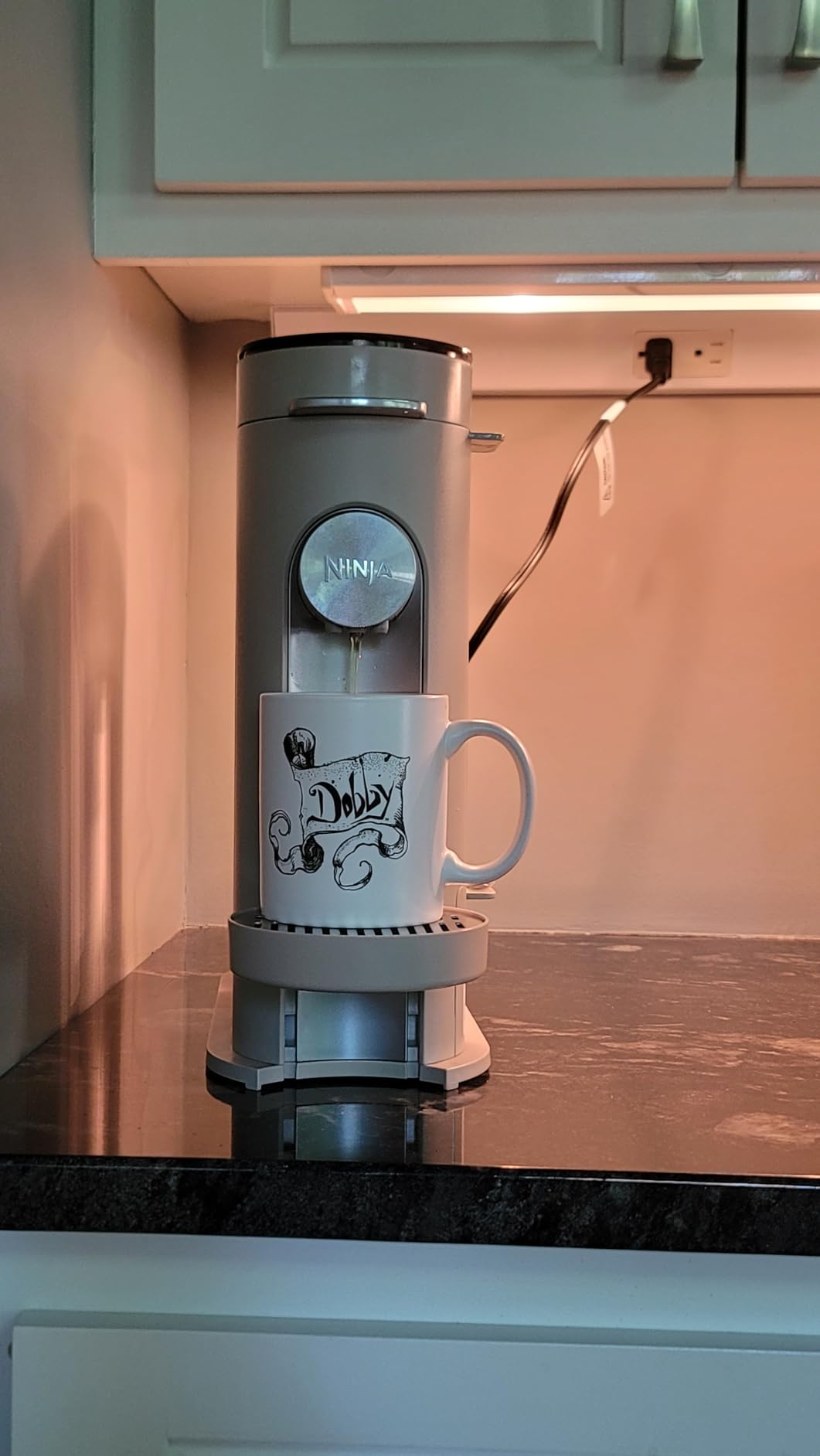 Pods & Grounds Single-Serve Coffee Maker, K-Cup Pod Compatible, Brews Grounds, Compact Design, 56-oz. Reservoir, 6-oz. Cup to 24-oz. Travel Mug Brew Sizes, Iced Coffee Maker, Stone, PB041ST customer photo 2