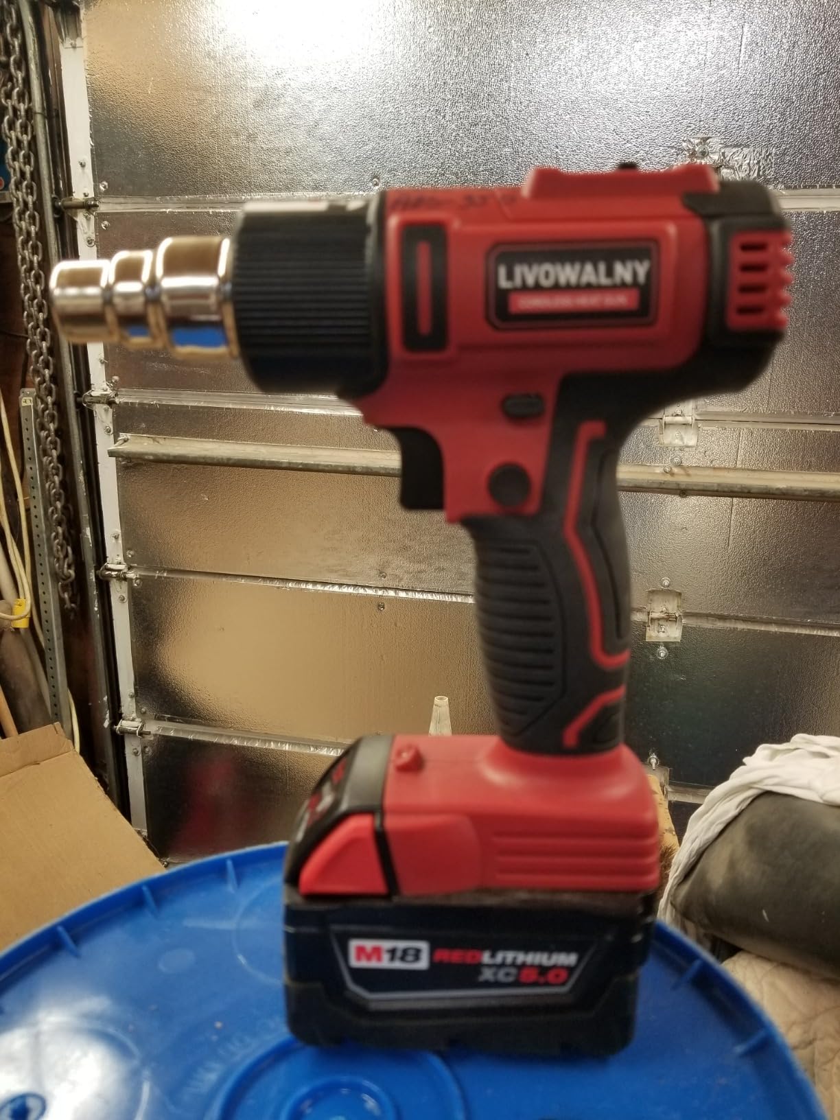 LIVOWALNY Cordless Heat Gun Compatible with Milwaukee 18V Battery (Tool Only), 350W 122℉~1202℉ Variable Temperature Control Hot Air Gun with LCD Digital Display for Shrink Tubing, Crafts customer photo 2