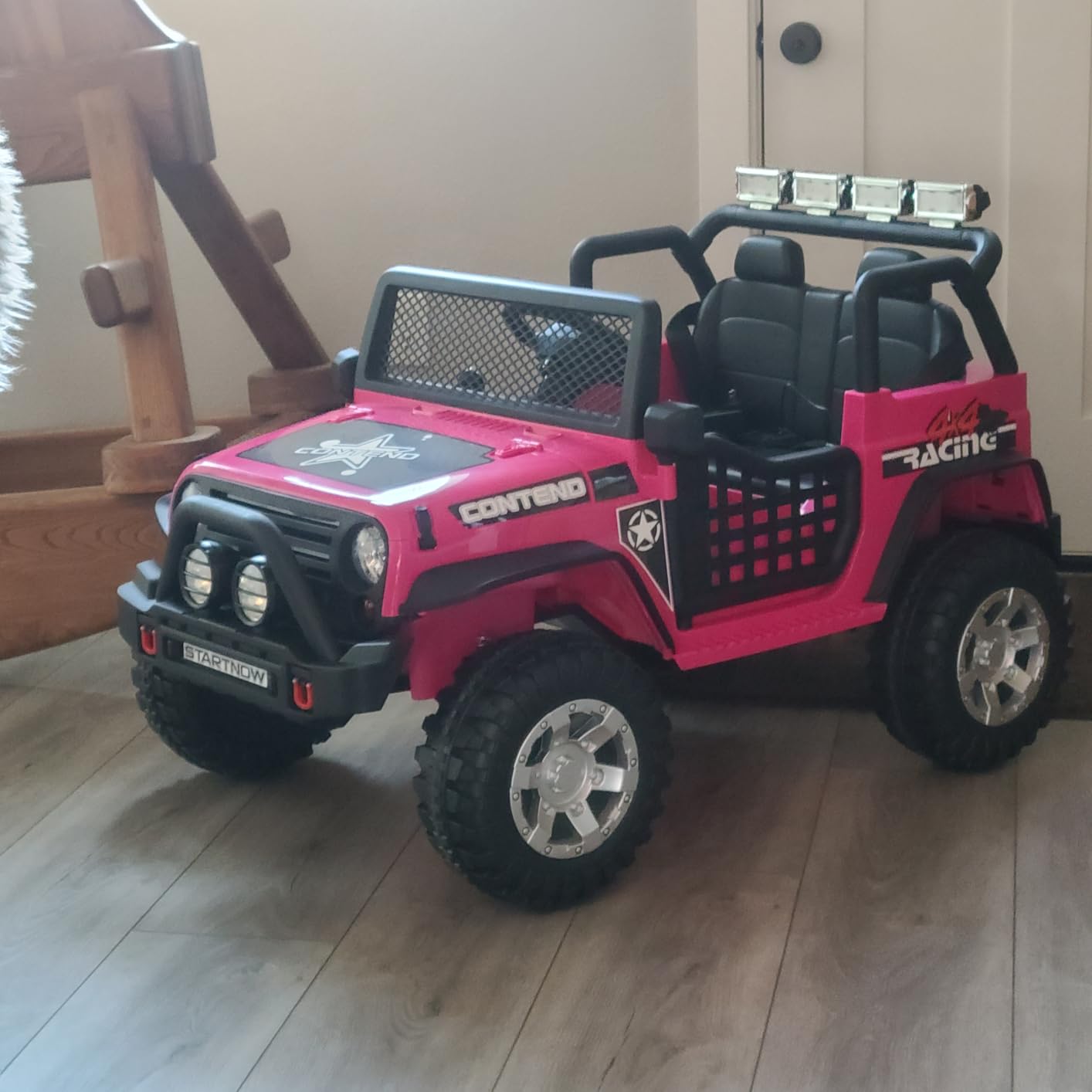 SEHOMY 2 Seater Electric Car for Kids, 12V Ride on Toys Power Wheels with Remote - 3 Speeds, Spring Suspension, 110LB Max, LED Lights, Music, Kids Electric Vehicles Toddler Truck for Boys Girls Pink customer photo 1