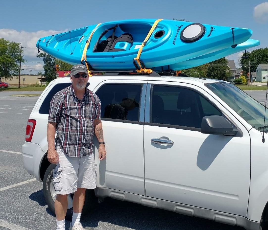 Taelakeni 2 Pairs Kayak Carrier Racks, Universal Cars Kayak Roof Rack (4 Racks) customer photo 1