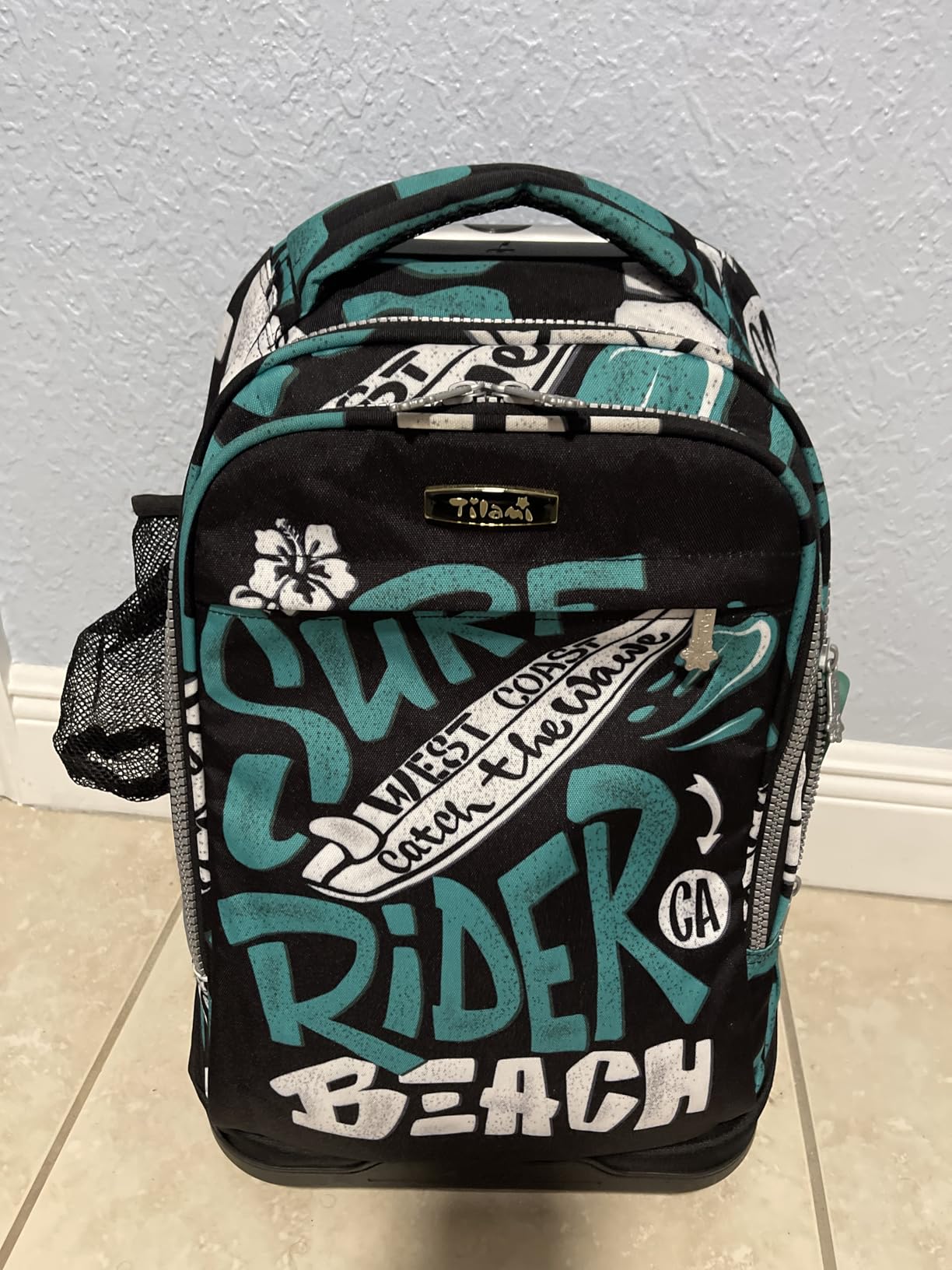 19 inch Rolling Backpack Teens Rolling Backpack Cute Wheeled Laptop Backpack Bookbag Roller Travel Bag College, Black customer photo 1