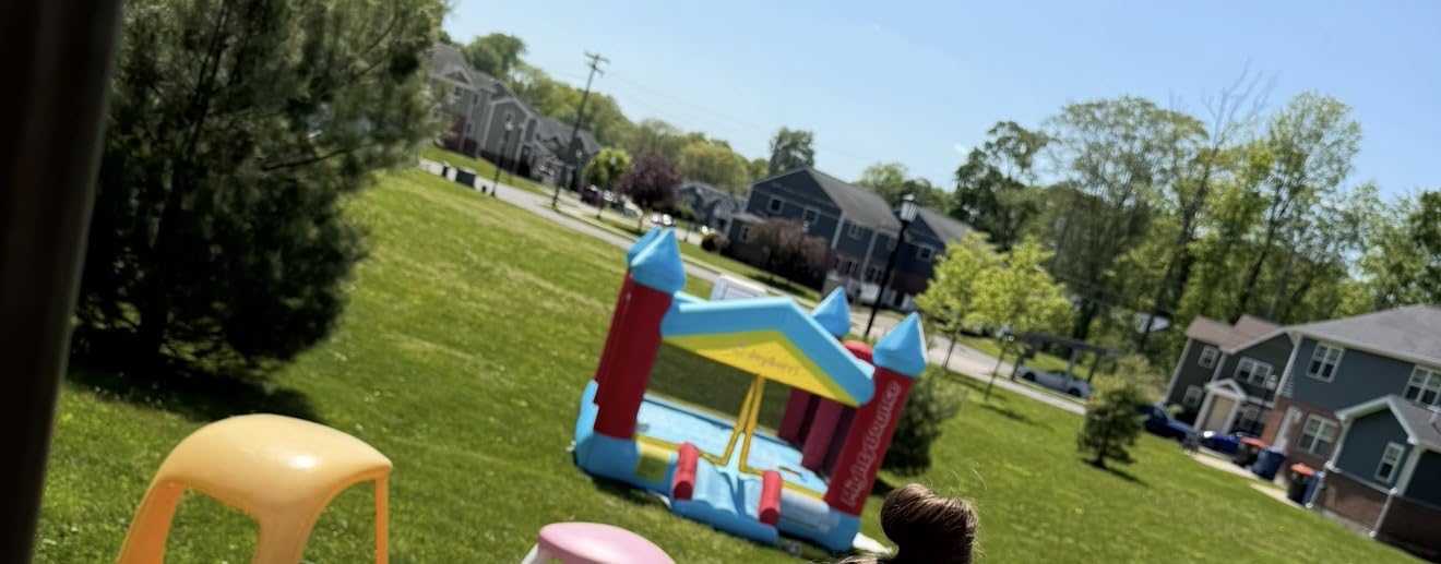 JoyBerri Mighty Bounce House with Blower - 16.8' x 8.9' Ft Extra Large Inflatable Bouncy Castle with Slide, Volleyball Net, Basketball Hoop -- Kids Bounce House for Big Kids 5-12, Outdoor - ASTM Certified customer photo 1