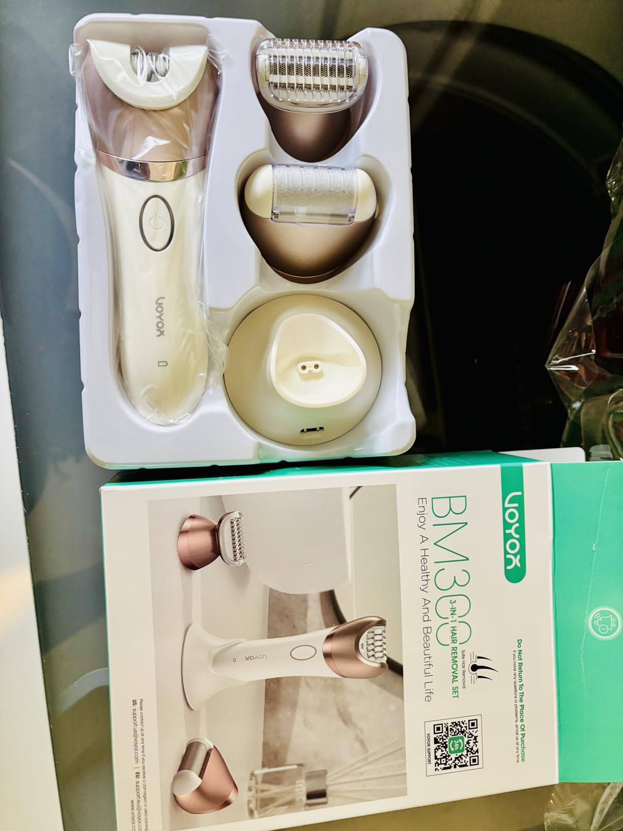 VOYOR Epilator for Women, 3 in 1 Epilator Hair Removal for Women, Epilators Hair Remover for Leg Arm with 30 Tweezers, Rechargeable & Cordless Electric Lady Shaver & Trimmer BM300 (Champagne Gold) customer photo 2