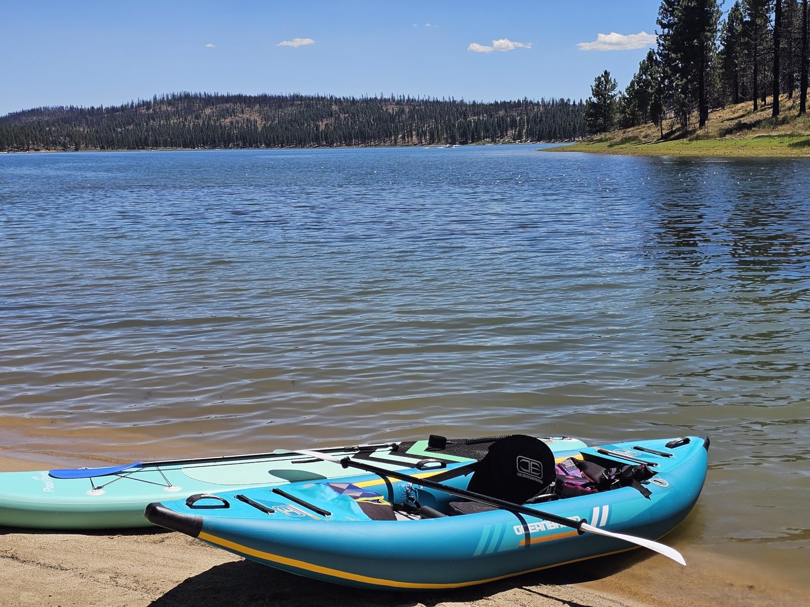 OCEANBROAD Inflatable Sit-in Kayak, 1 Person/2 Person Blow Up Kayak for Adults with Paddle, Kayak Seat, Pedal, Hand Pump and Bag customer photo 1
