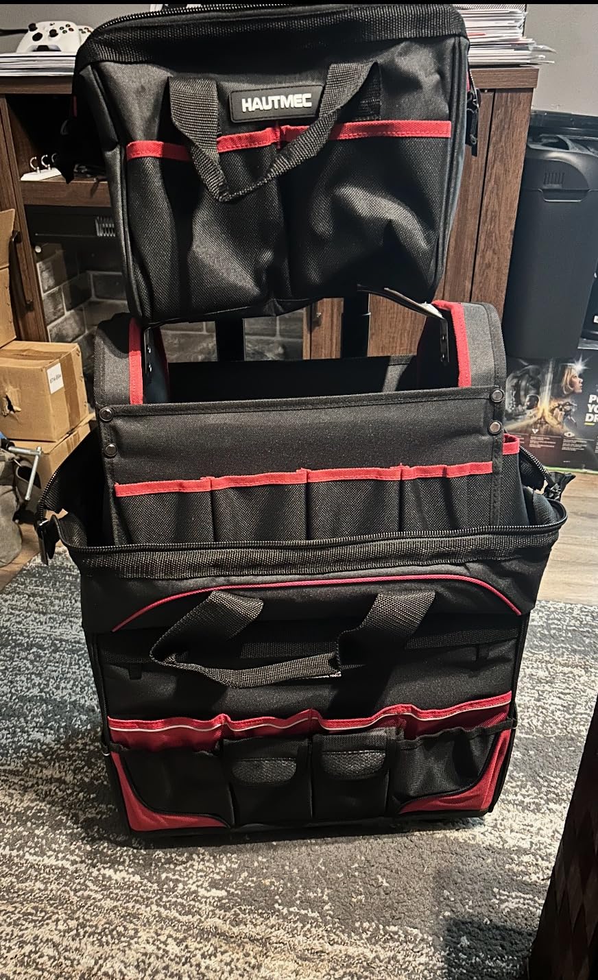 HAUTMEC 2-Piece Rolling Tool Bag Set, 15