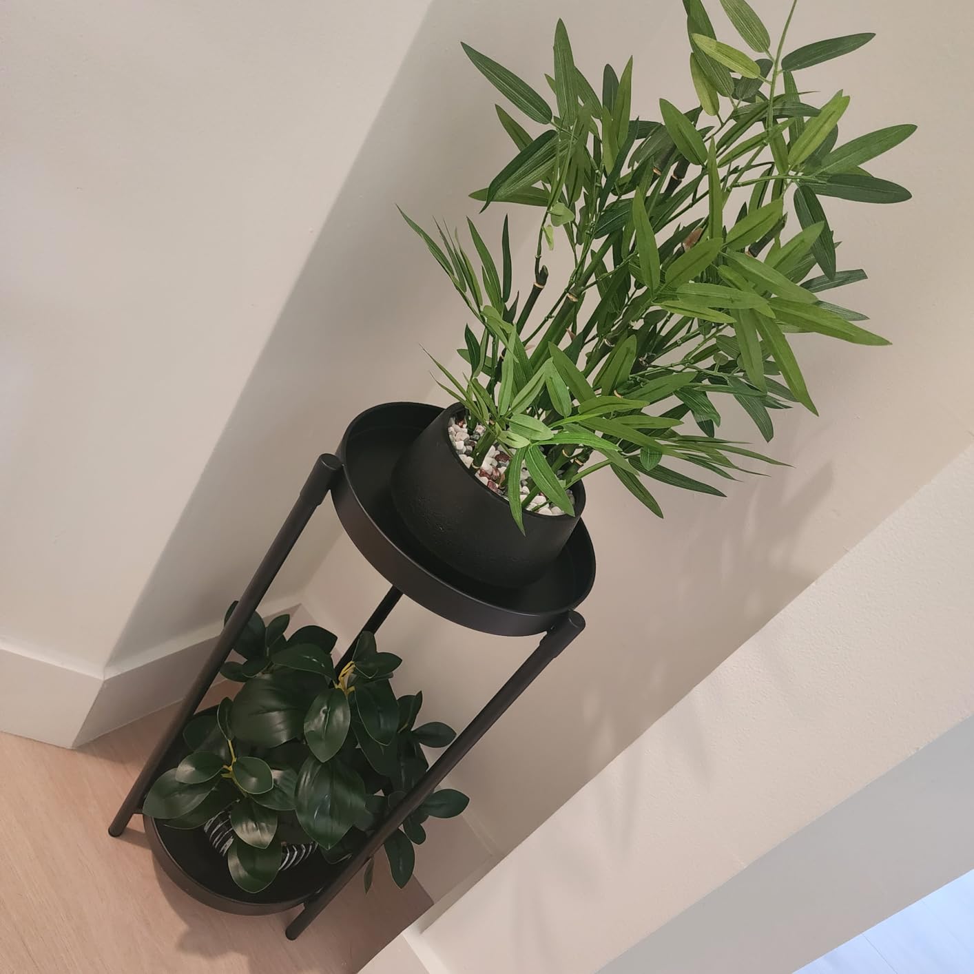 AlphaAcc Artificial Plants Decor Greenery Fake Succulents Indoor Potted Fake Plant with Rustic Black Clay Planter for Home Decor Farmhouse Room Bathroom Bedroom Kitchen Office Table Decor customer photo 1