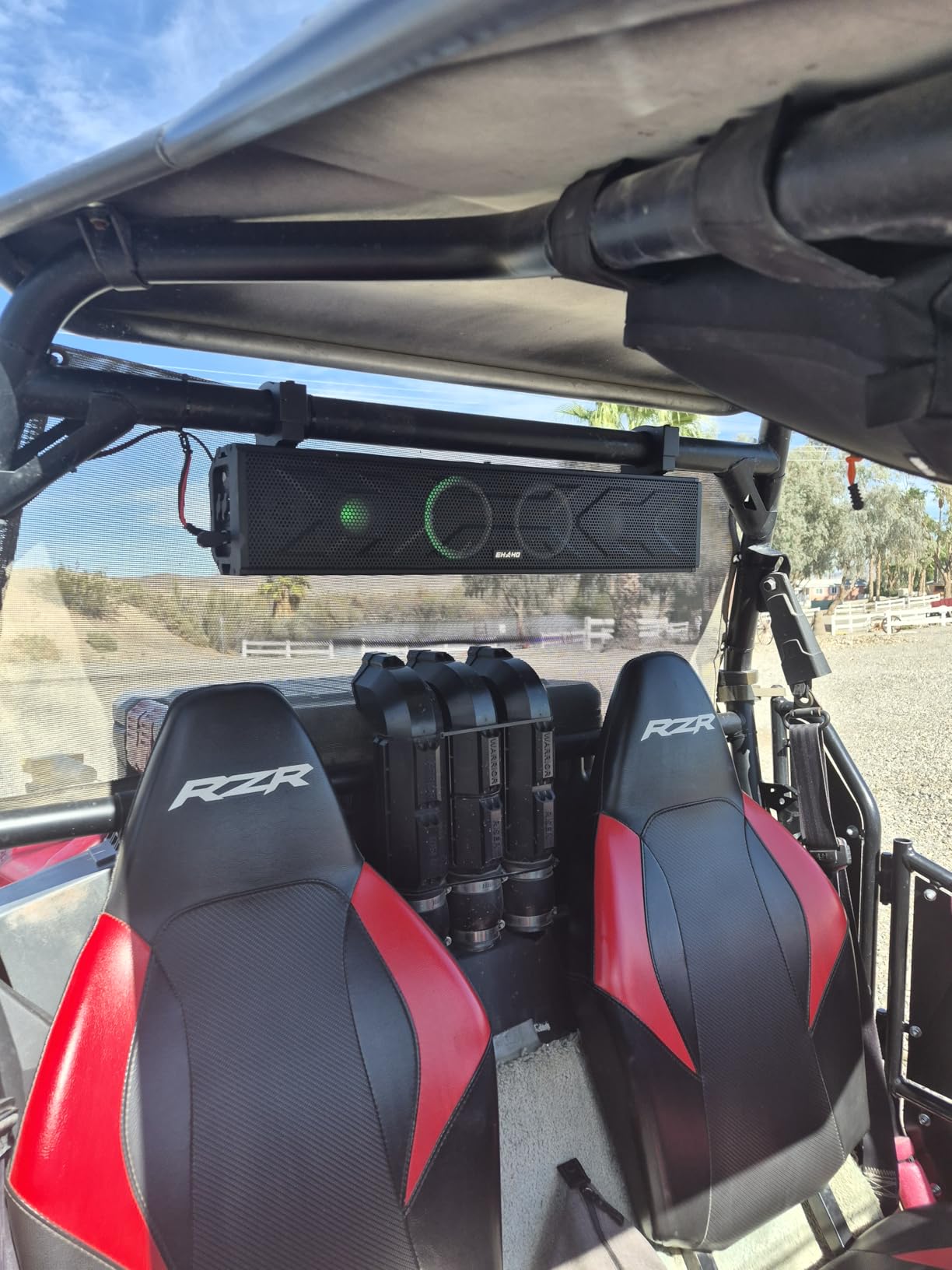 Ehaho 25 Inch UTV Sound Bar, IP66 Waterproof Bluetooth Golf Cart Sound Bar, ATV SoundBar with RGB Lighting, Amplified Powersports SXS SoundBar, UTV Speakers Compatible with Polaris RZR Can-Am customer photo 2