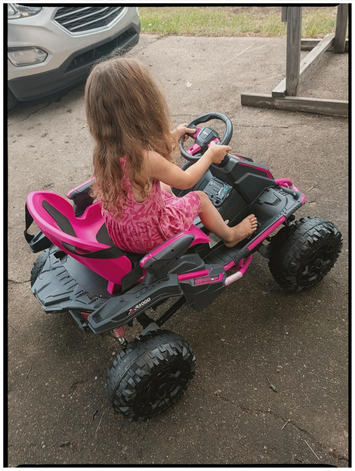 ANPABO 24V 4x4 Ride On Toy for Big Kids, 4x200W Motors, 5MPH, Kids Car w/Parent Remote, Wide Adjustable Seat, Headlights, Metal Frame, Shock Absorbers, 4 Wheeler Quad, Red customer photo 1