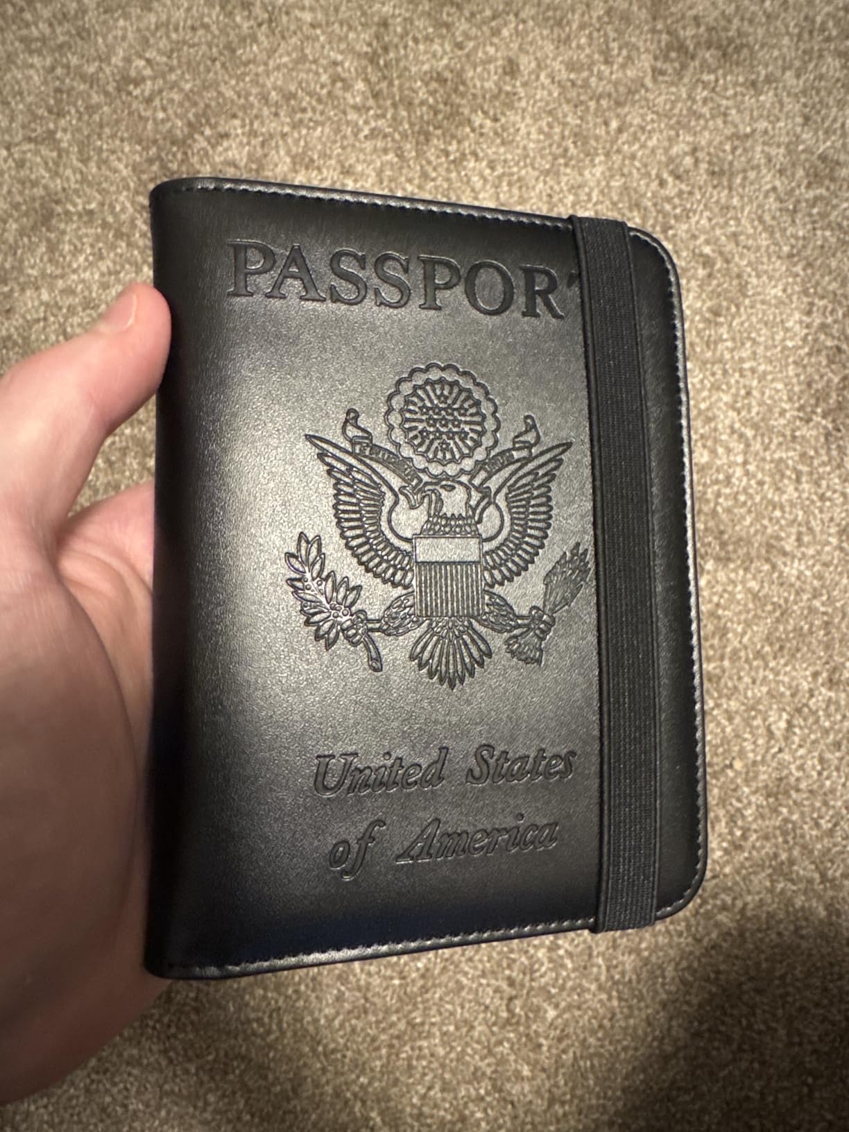 Airtag Passport Holder Cover Wallet Travel Essentials RFID Blocking Leather Card Case International Must Haves Travel Accessories for Women Men(119#Grey) customer photo 1