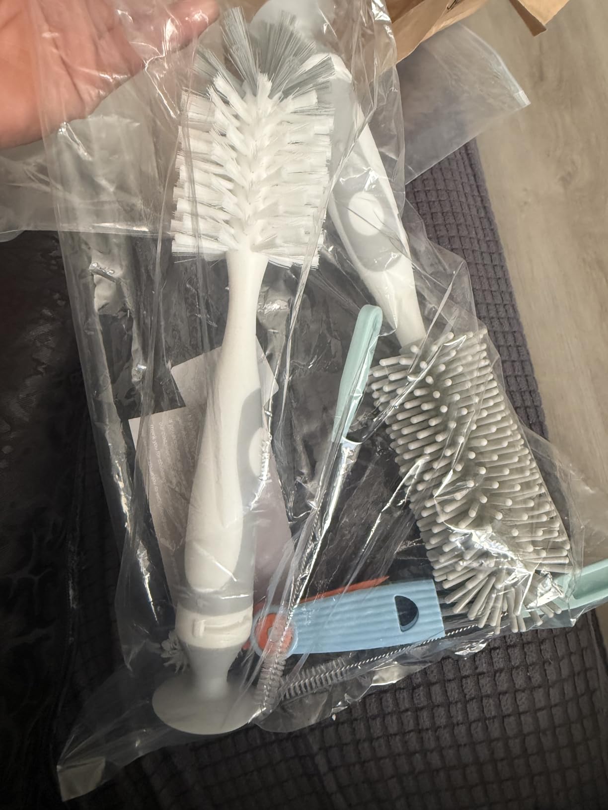 Ariseno 5-in-1 Baby Bottle Cleaner Set, Including Nylon & Silicone Bottle Brush, Cap, Straw & Nipple Brushes, BPA-Free customer photo 2