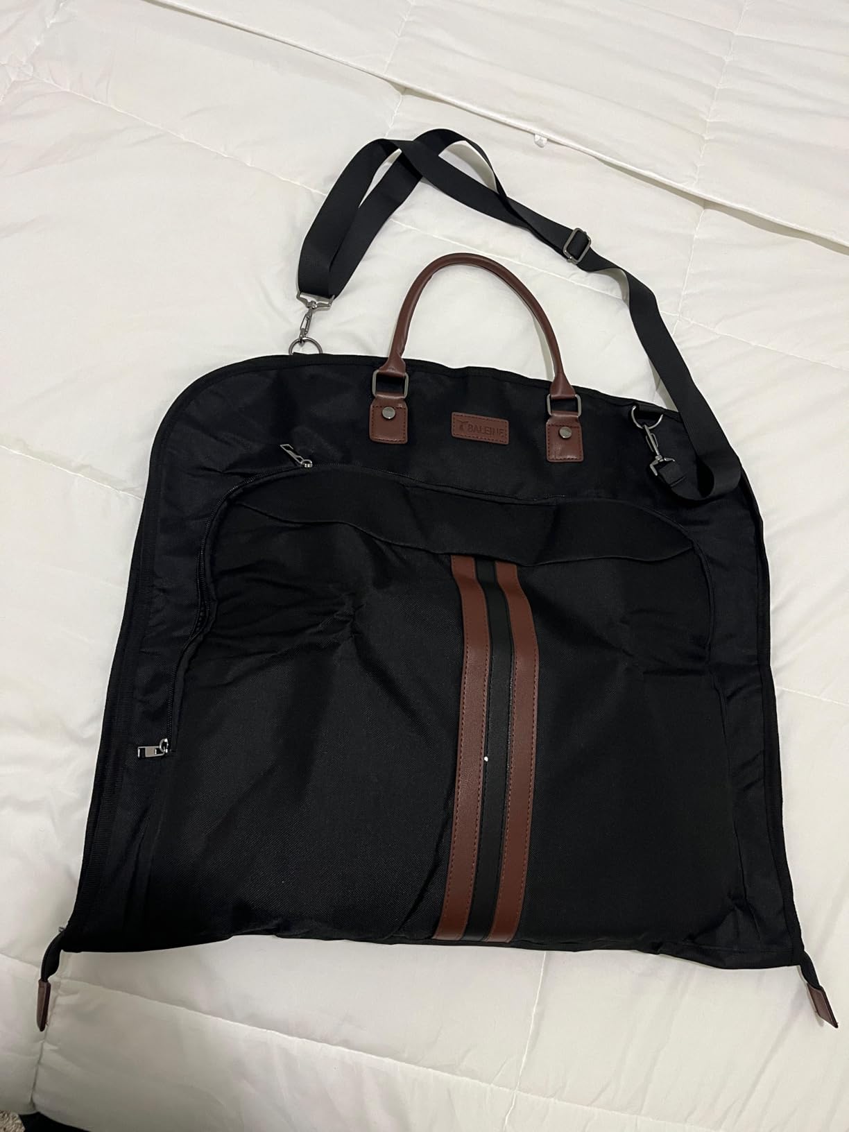 BALEINE Travel Garment Bag, Travel Suit Bag for Men, Water Resistant Carry on Garment Bag for Hanging Clothes, Garment Duffel Bag for Travel Business (Black) customer photo 1