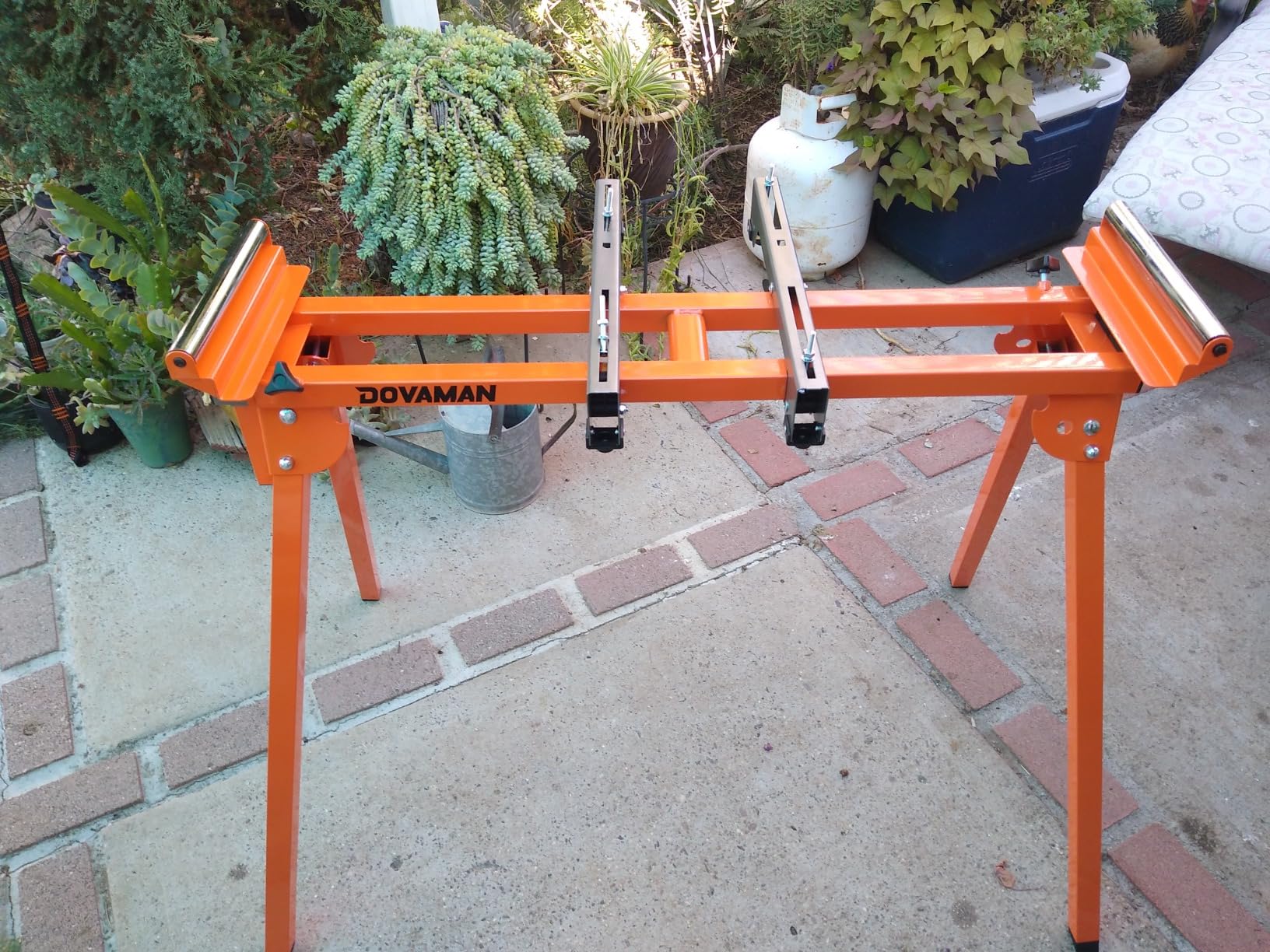Dovaman Miter Saw Stand, 3-Step Quick Install & Fold, Lightweight 22LB Design, 330LB Capacity, 78-1/8'' Max Sliding Rail, Compatible with DMS01A, DMS03A & Most Mitre Saw Brands - MS01A customer photo 1