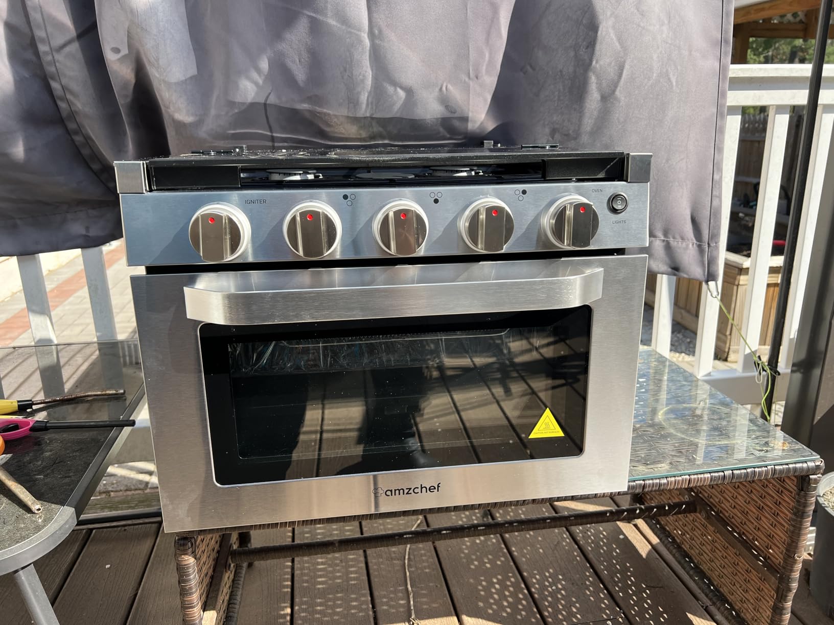 AMZCHEF 17 Inch 3-Burner RV Gas Range with 1.24 Cu.Ft Oven, High Output Propane Stove for Mobile Home, Camper, Apartment, Stainless Steel customer photo 1