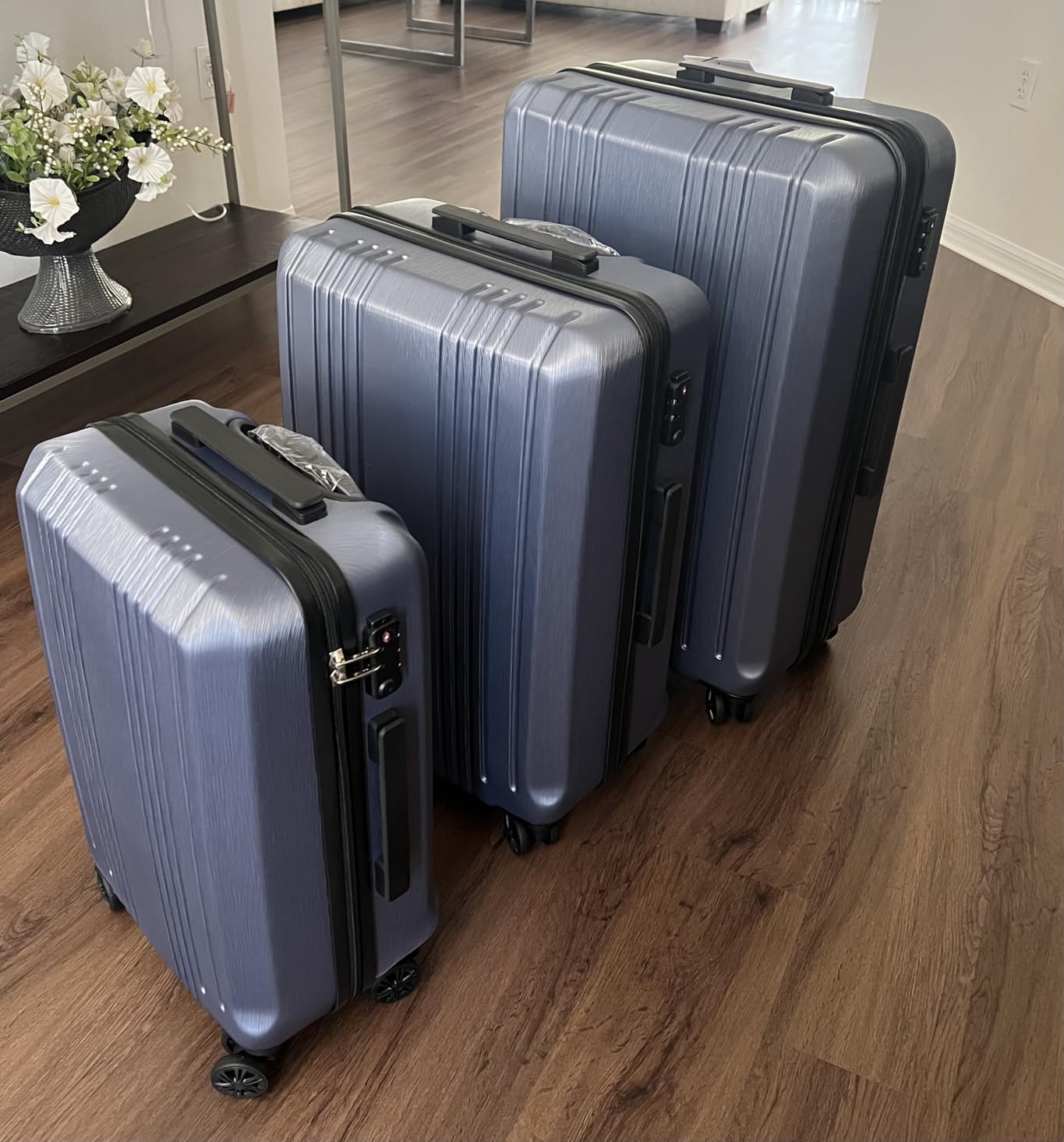 Luggage PC+ABS Hardshell Suitcase with TSA Lock, Spinner Carry On Lightweight, ice blue, S(20in_carry on) customer photo 1
