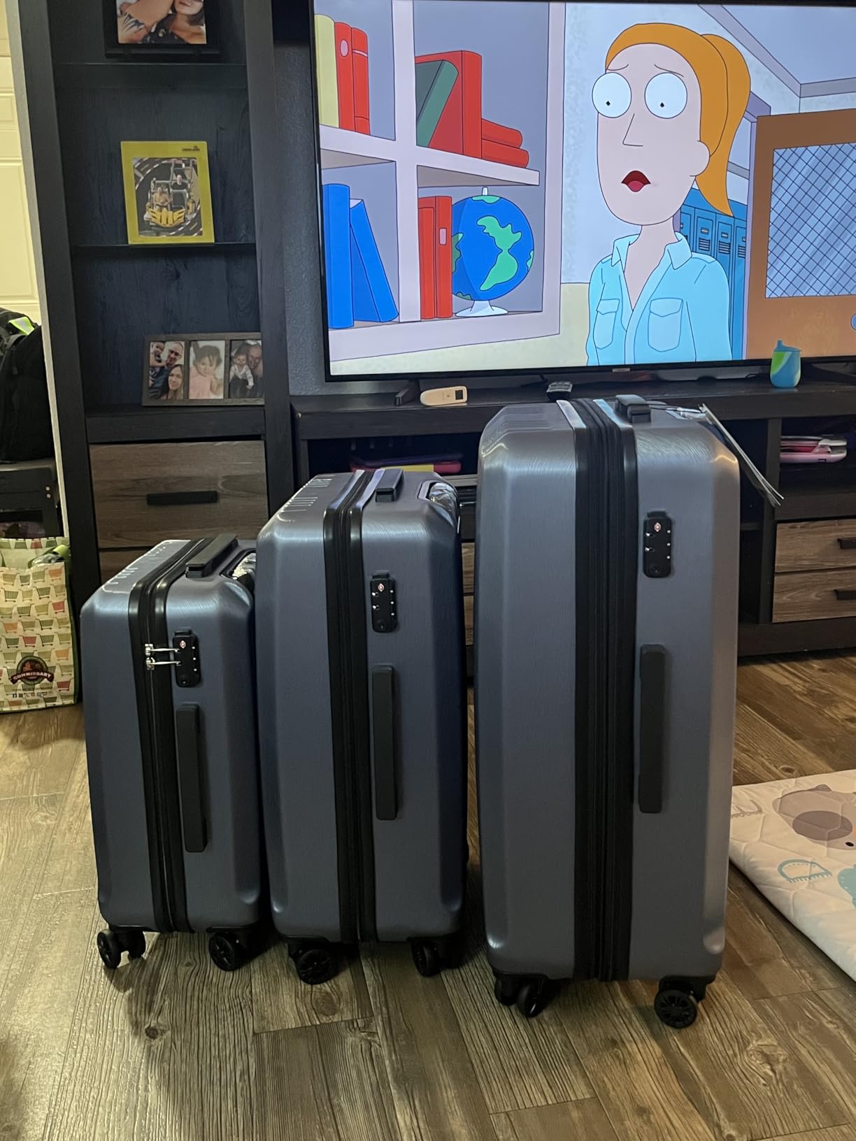 Luggage PC+ABS Hardshell Suitcase with TSA Lock, Spinner Carry On Lightweight, ice blue, S(20in_carry on) customer photo 2