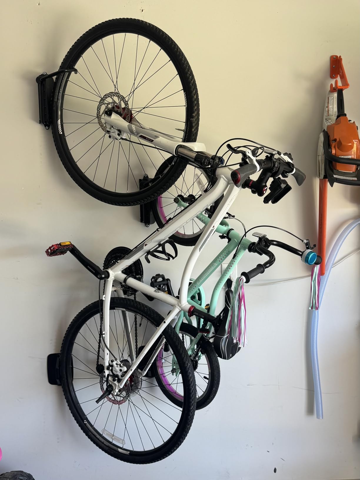 monTEK Swivel Bike Wall Mount, Bike Hangers for Garage, Space-Saving Vertical Bike Rack, Sturdy Bike Storage Rack Holds Up to 66lbs, Easy to Install, 2 Pack customer photo 2