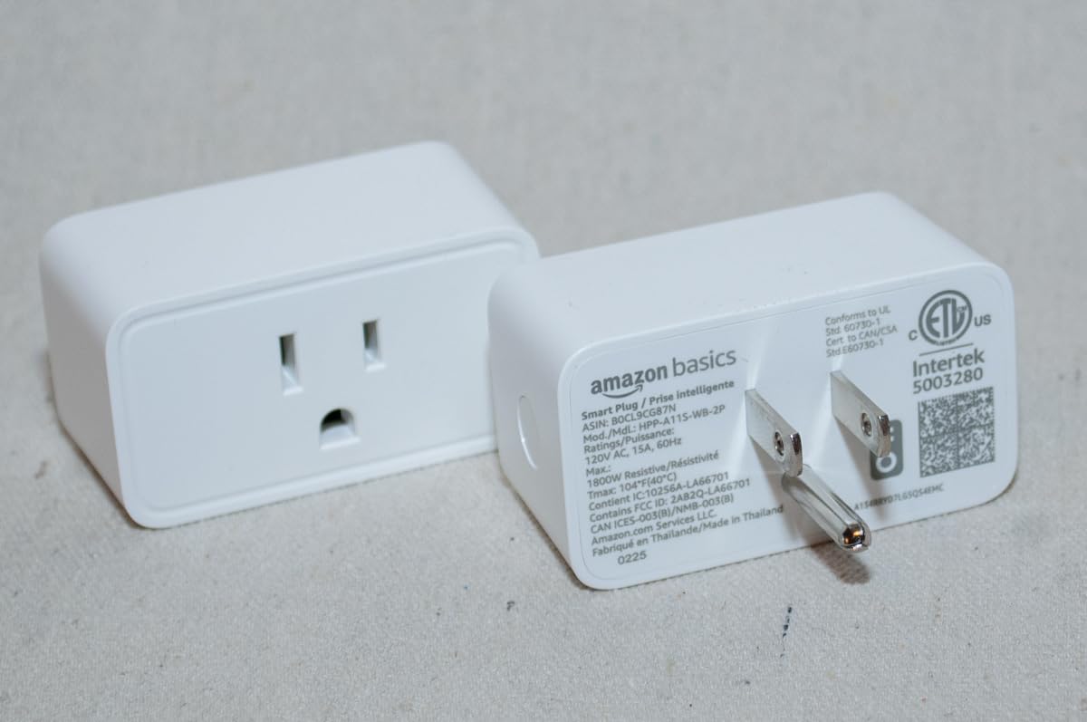 Amazon Basics Smart Plug with Timer Function, Voice Control, WiFi Outlet, Works with Alexa Only, Schedule, APP Control, 2.4 GHz Wi-Fi, No Hub Required, 2-Pack, White customer photo 1