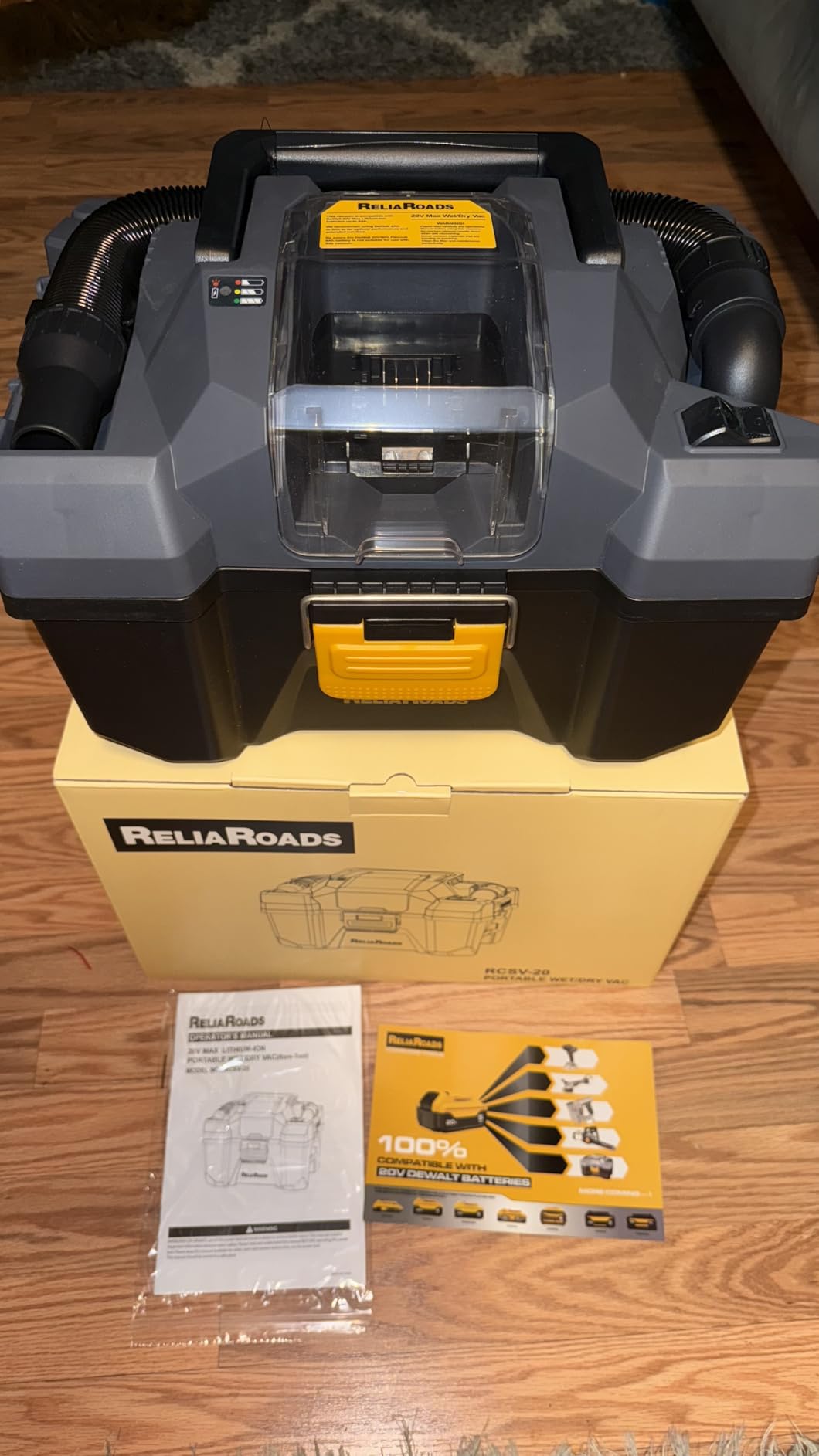 20V Cordless Vacuum Cleaner-Wet/Dry Shop Vac, 2.6 Gallon Capacity, Compatible with DeWALT Batteries (Bare Tool - No Battery & No Charger), Ideal for Cleaning Car, Home Spaces, and Workshops RCSV-20 customer photo 2